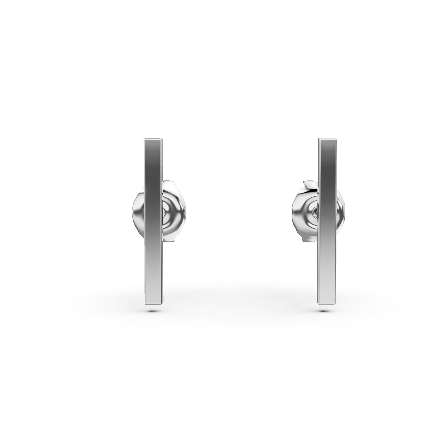 Cercei minimalisti cu surub din aur alb