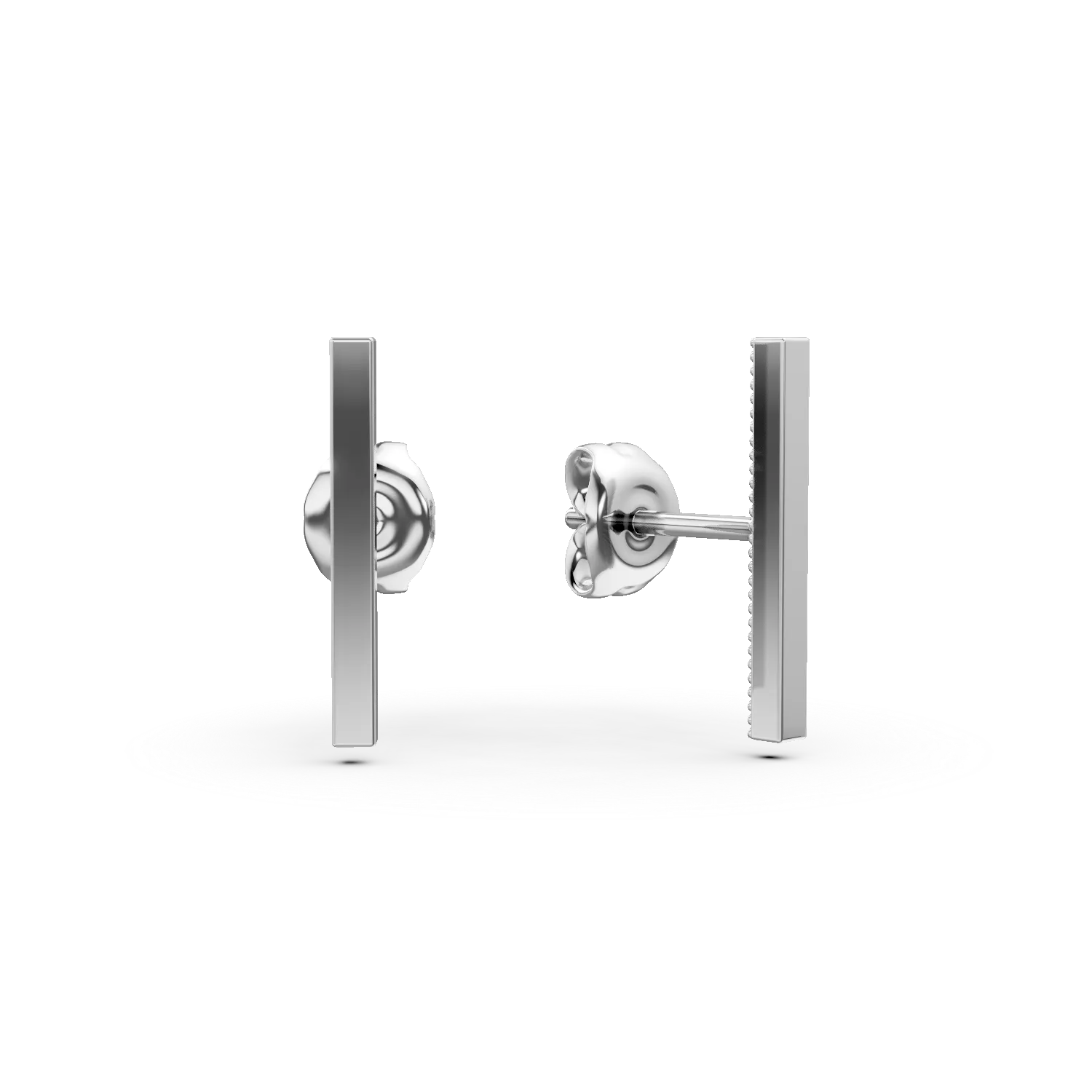 Cercei minimalisti cu surub din aur alb