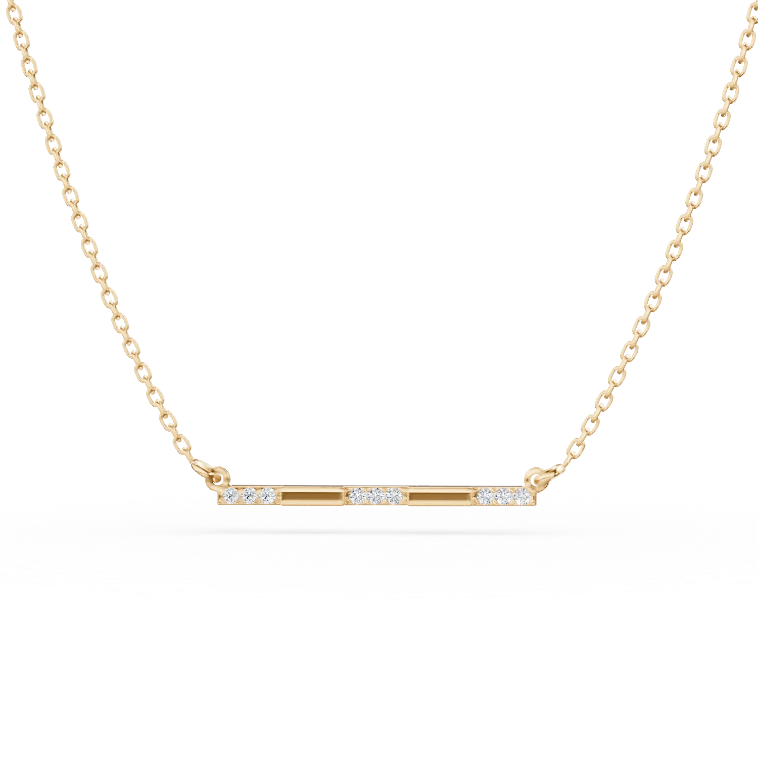 Lant cu pandantiv microsetting din aur galben cu zirconii