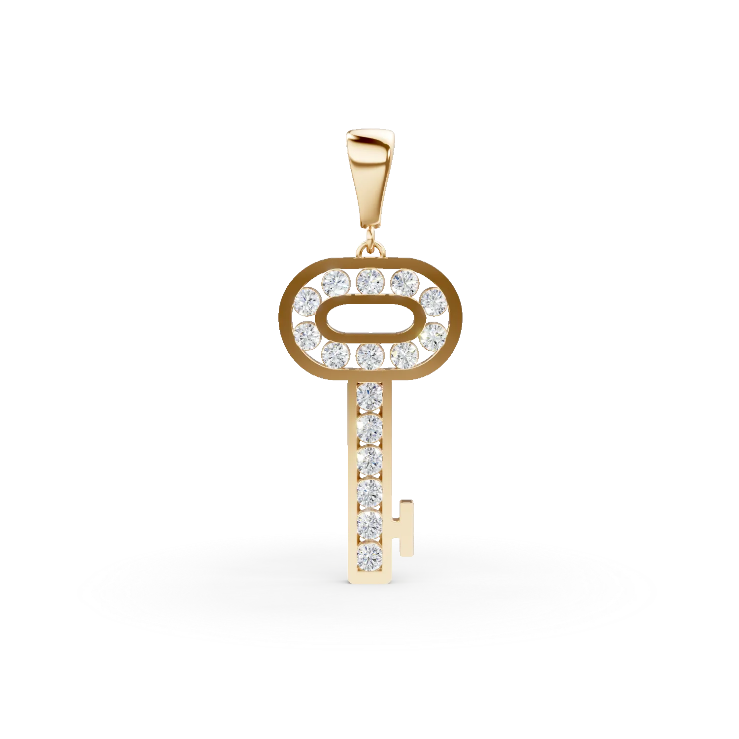 Pandantiv cheita din aur galben cu zirconii