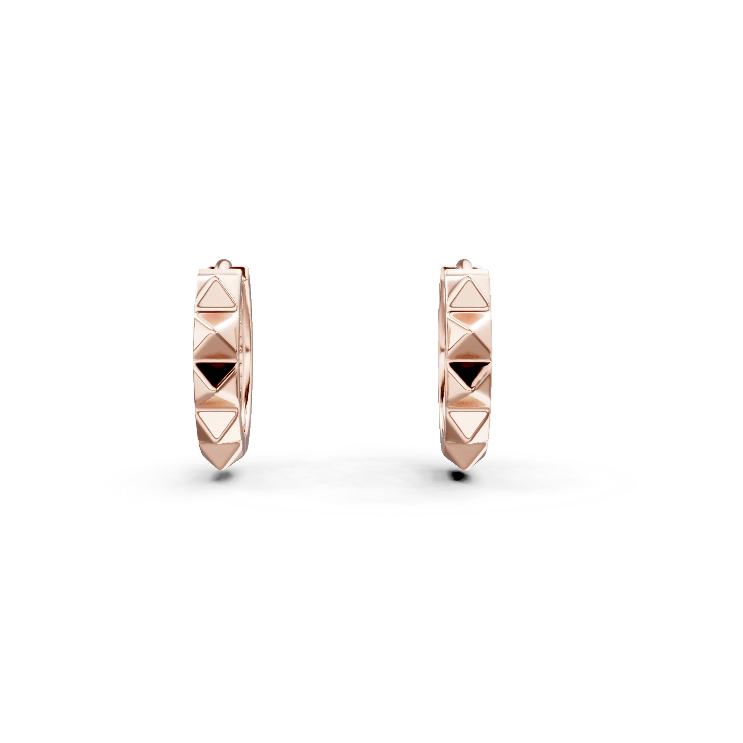 Cercei rotunzi cu tortite din aur roz