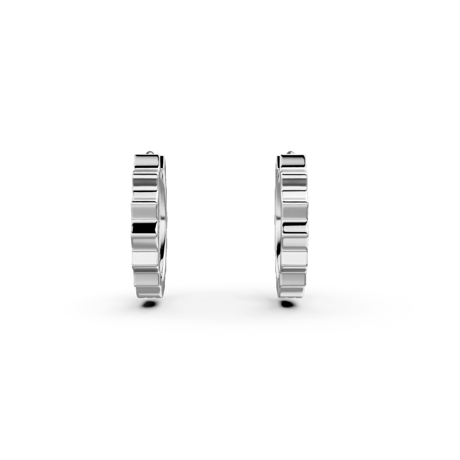 Cercei rotunzi cu tortite din aur alb