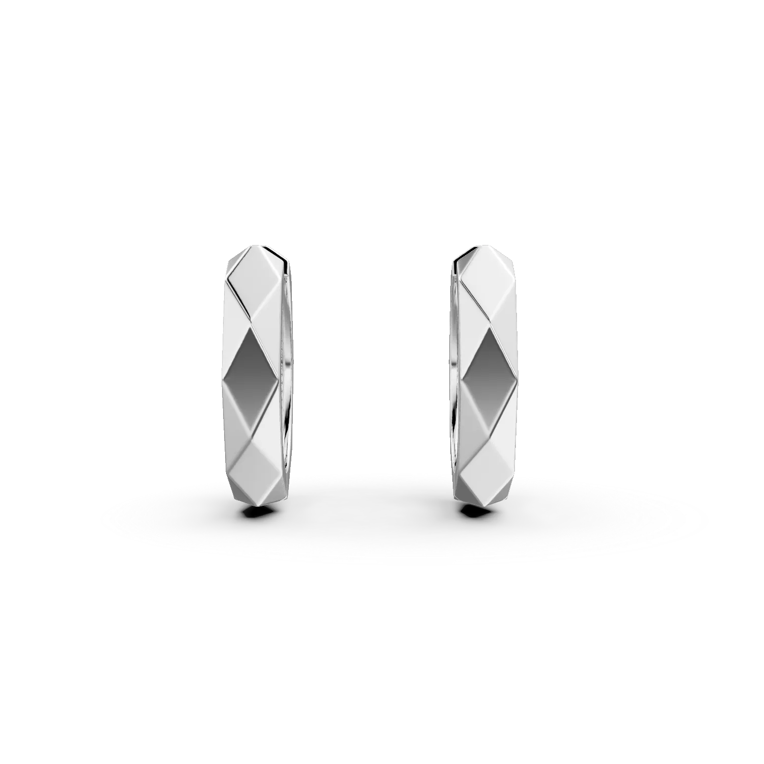 Cercei geometrici cu tortite din aur alb