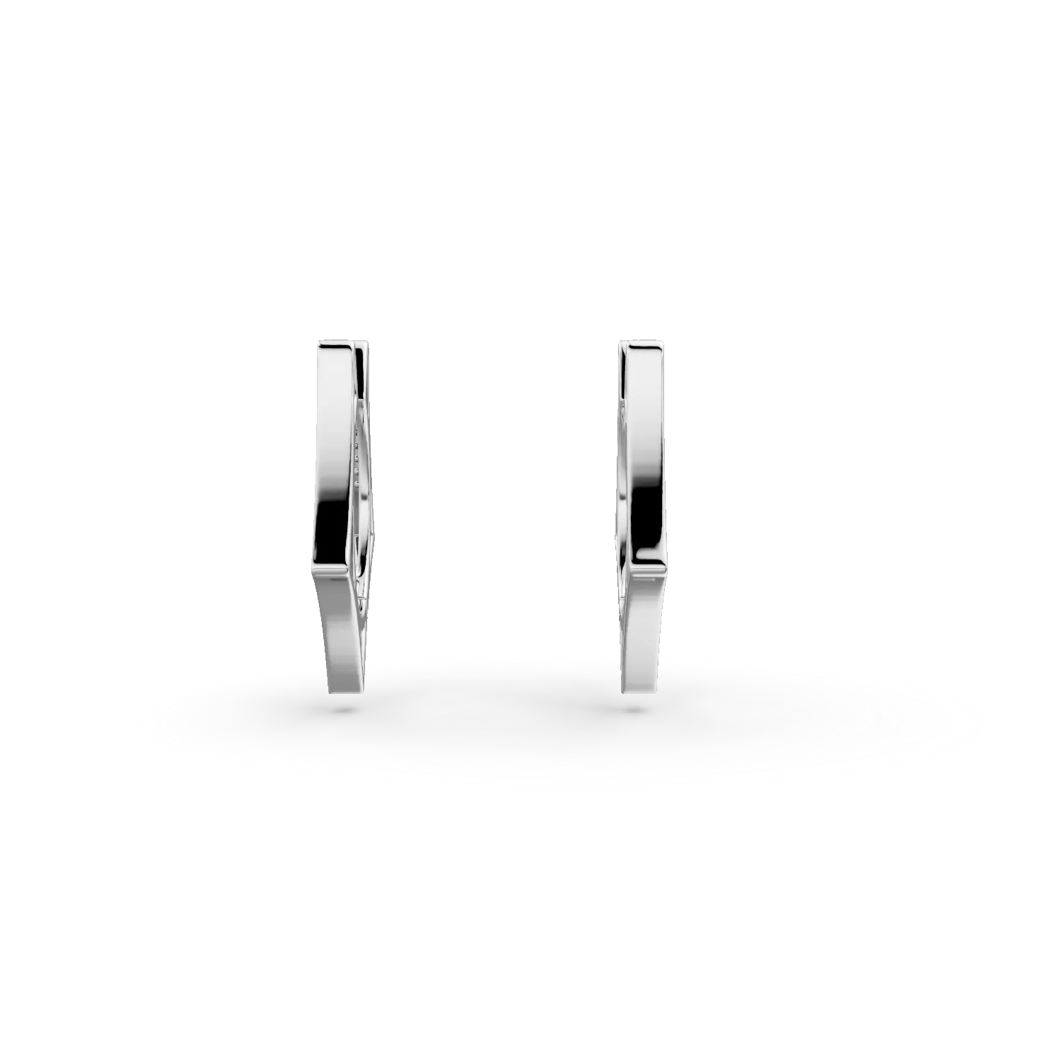 Cercei geometrici cu tortite din aur alb