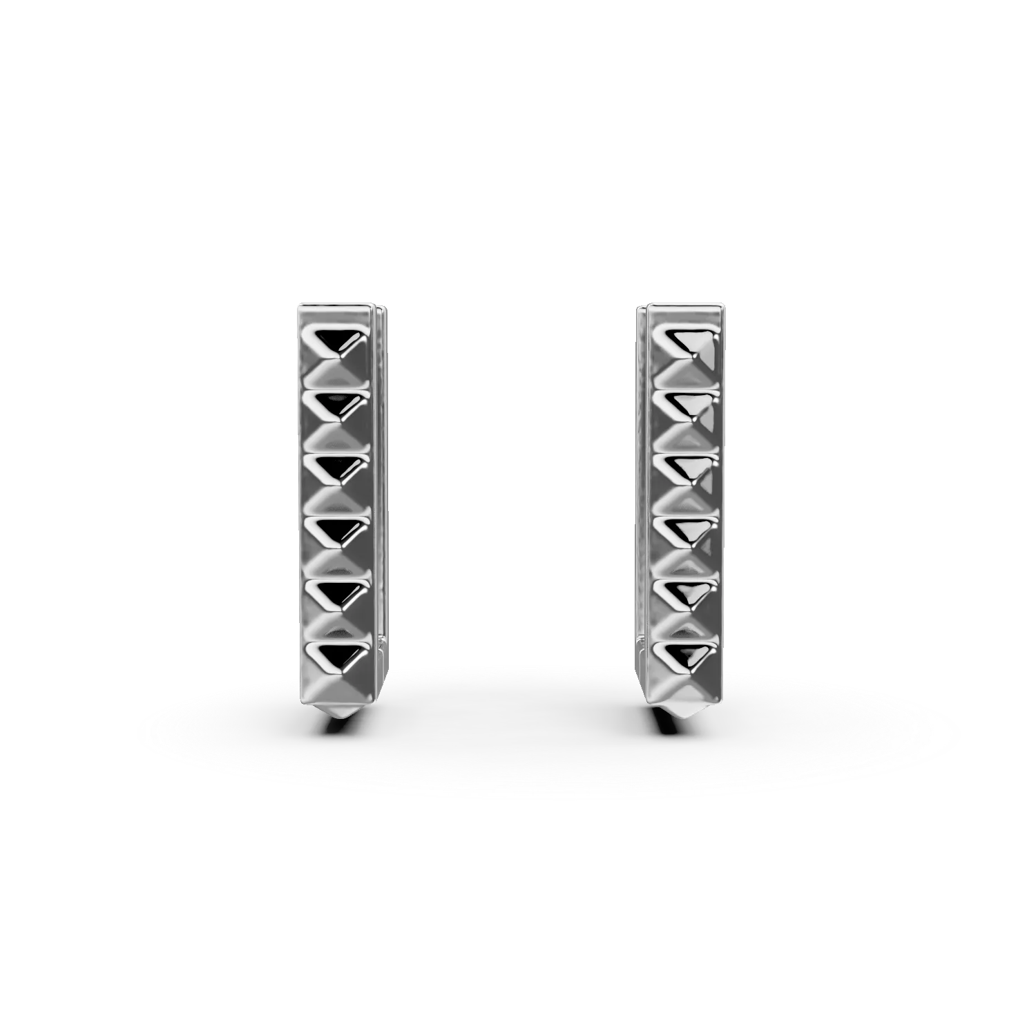 Cercei dreptunghiulari cu tortite din aur alb