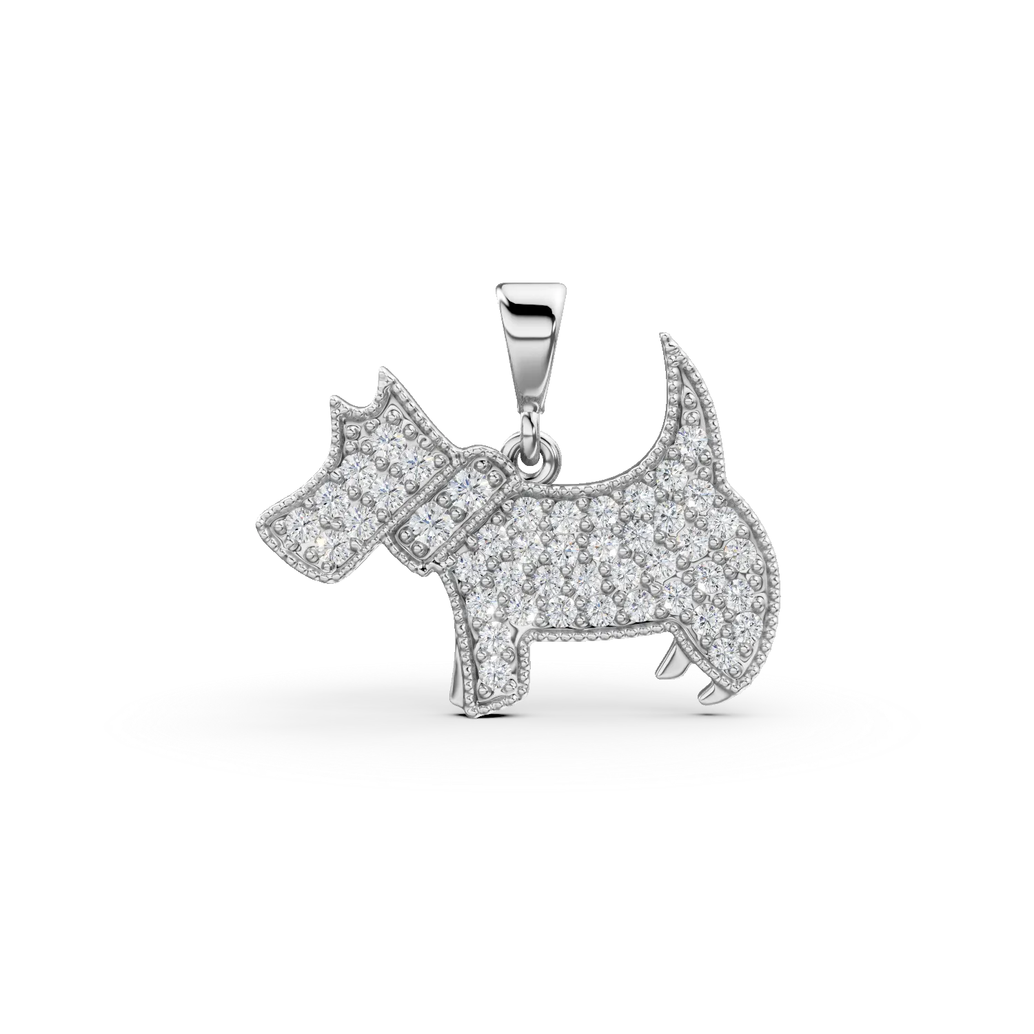 Pandantiv din aur alb cu zirconii microsetting