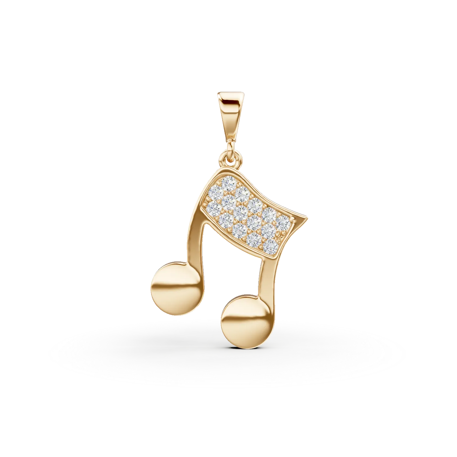 Pandantiv nota muzicala din aur galben cu zirconii