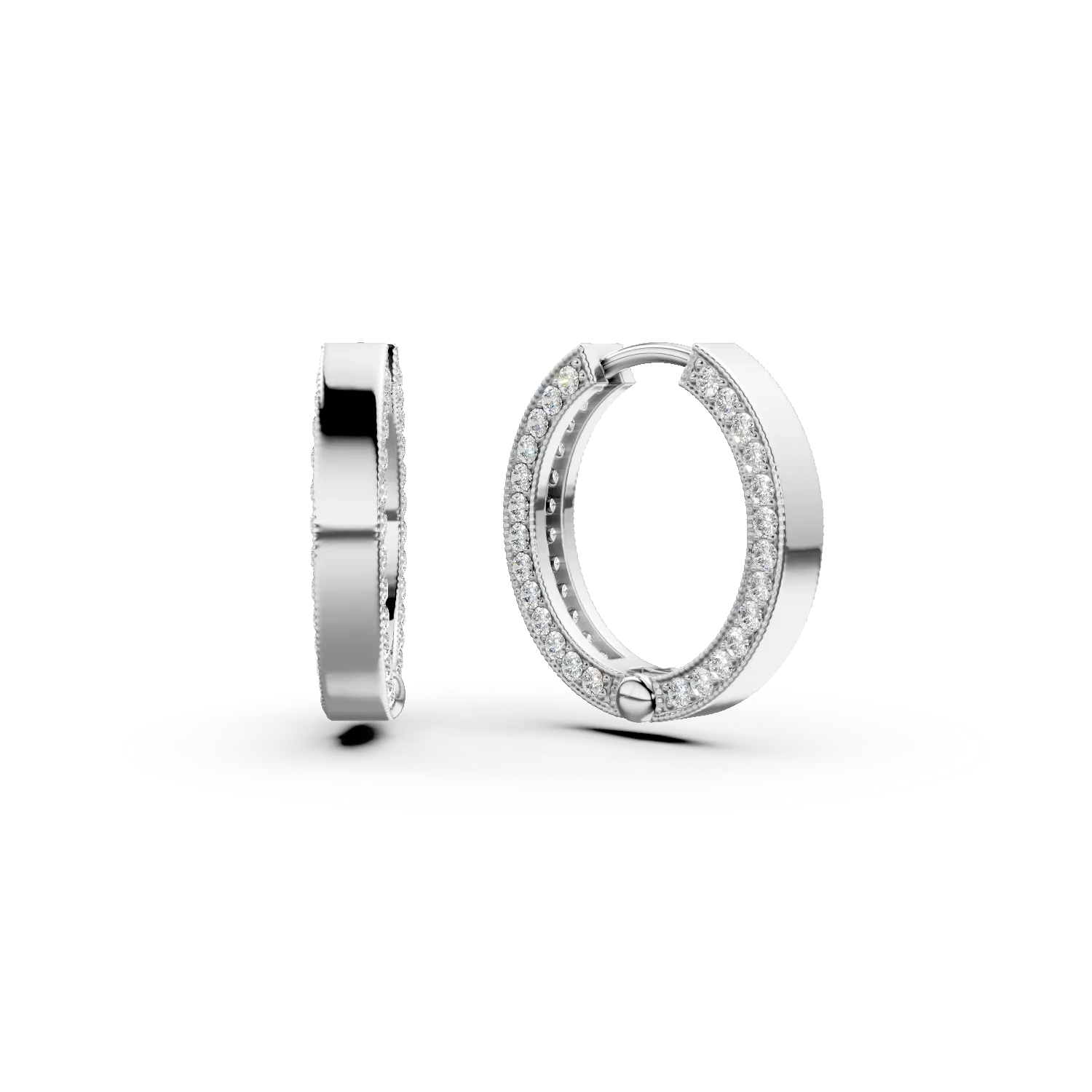 Cercei rotunzi din aur alb cu zirconii Apparel & Accessories > Jewelry > Earrings DAAR 2 Cercei rotunzi din aur alb cu zirconii Apparel & Accessories > Jewelry > Earrings DAAR 2