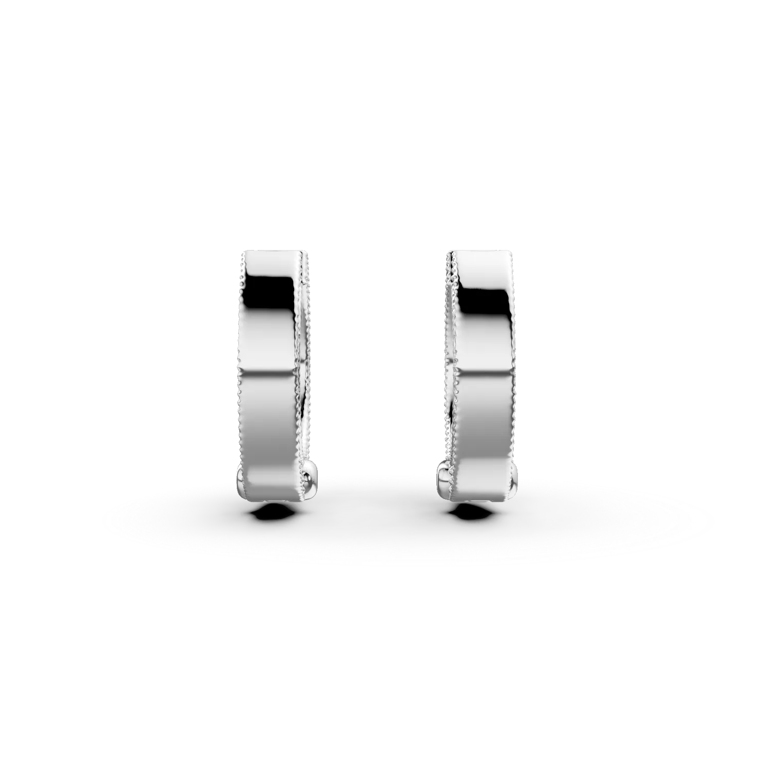 Cercei rotunzi din aur alb cu zirconii