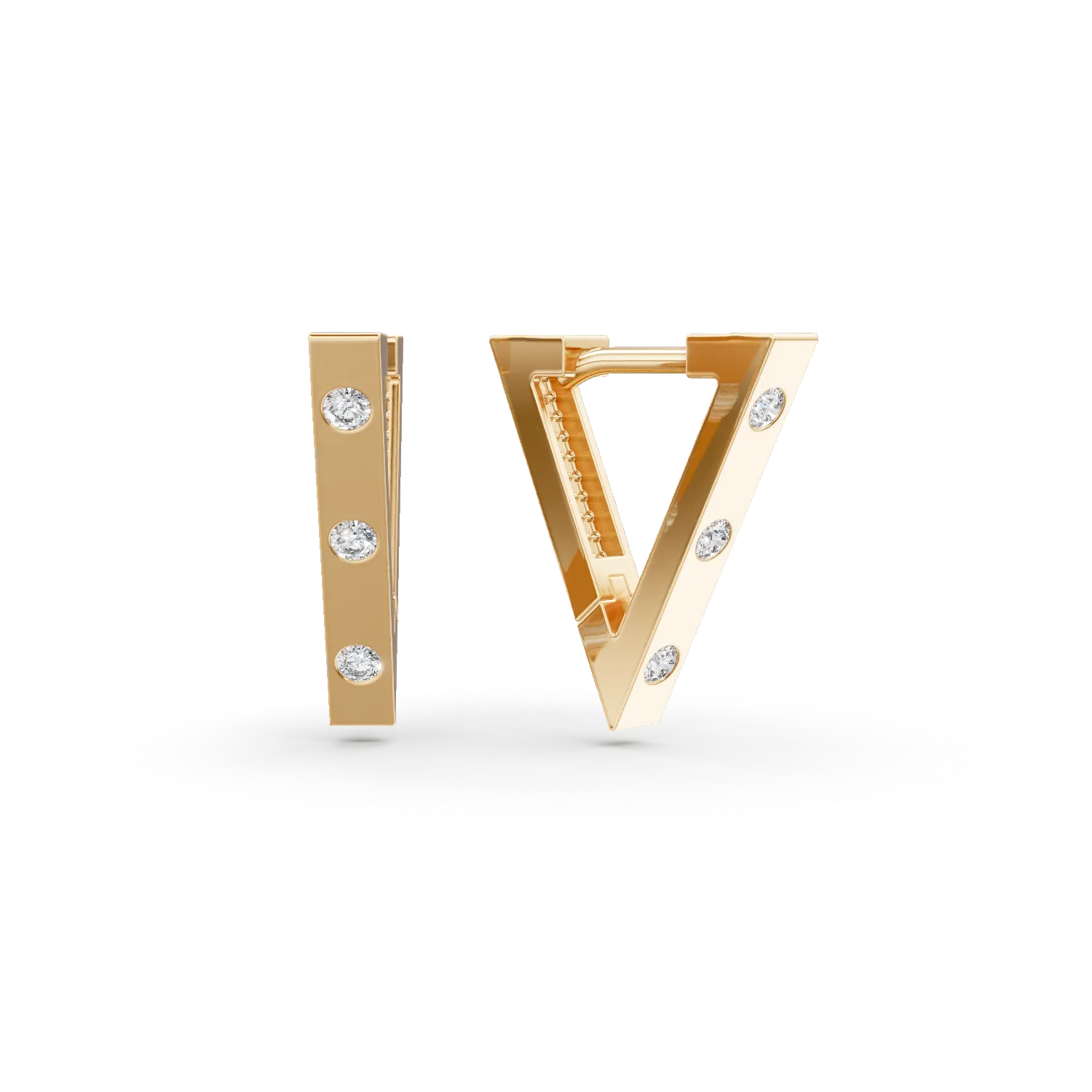Cercei triunghiulari din aur galben cu zirconii Apparel & Accessories > Jewelry > Earrings DAAR 2 Cercei triunghiulari din aur galben cu zirconii Apparel & Accessories > Jewelry > Earrings DAAR 2
