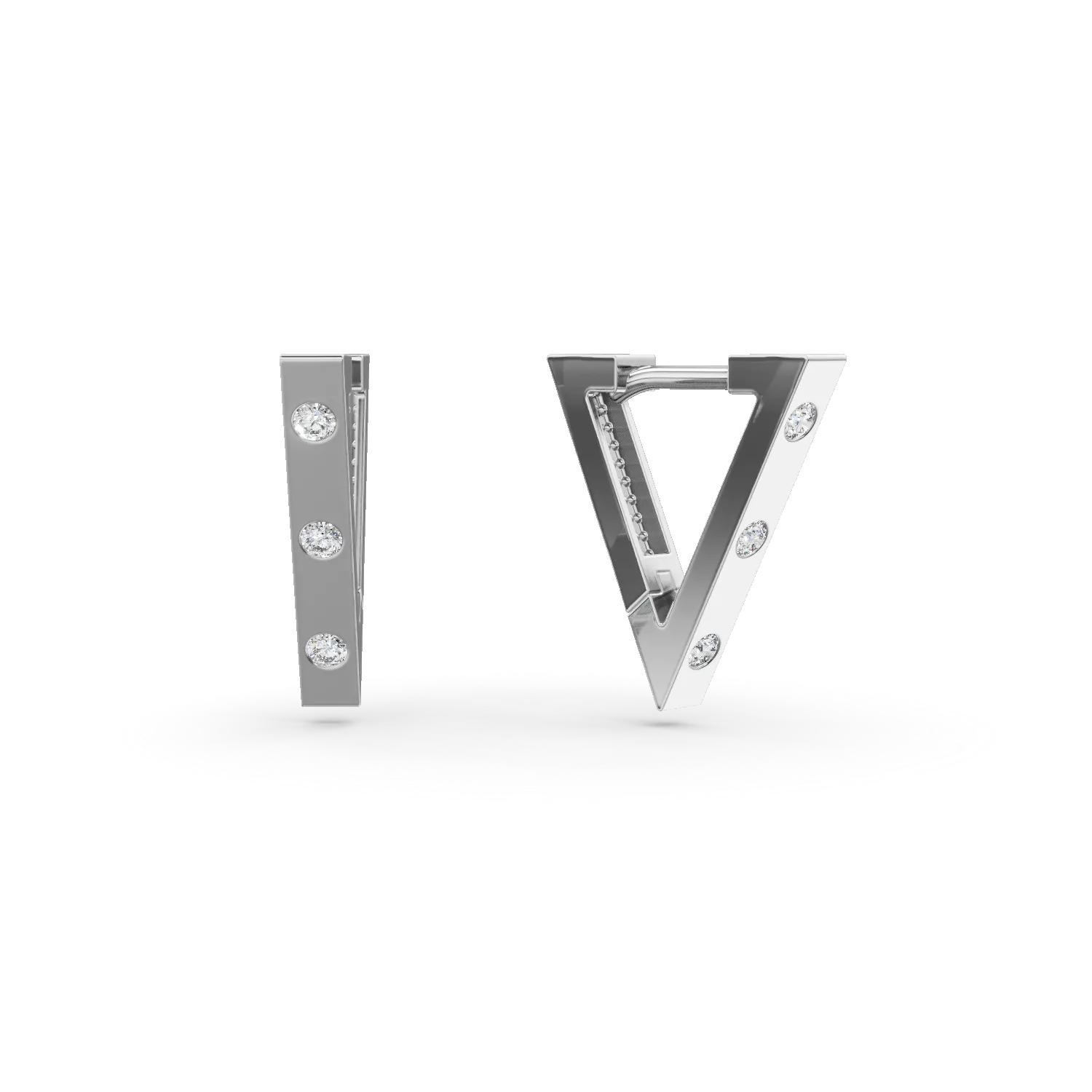 Cercei triunghiulari din aur alb cu zirconii Apparel & Accessories > Jewelry > Earrings DAAR 2 Cercei triunghiulari din aur alb cu zirconii Apparel & Accessories > Jewelry > Earrings DAAR 2