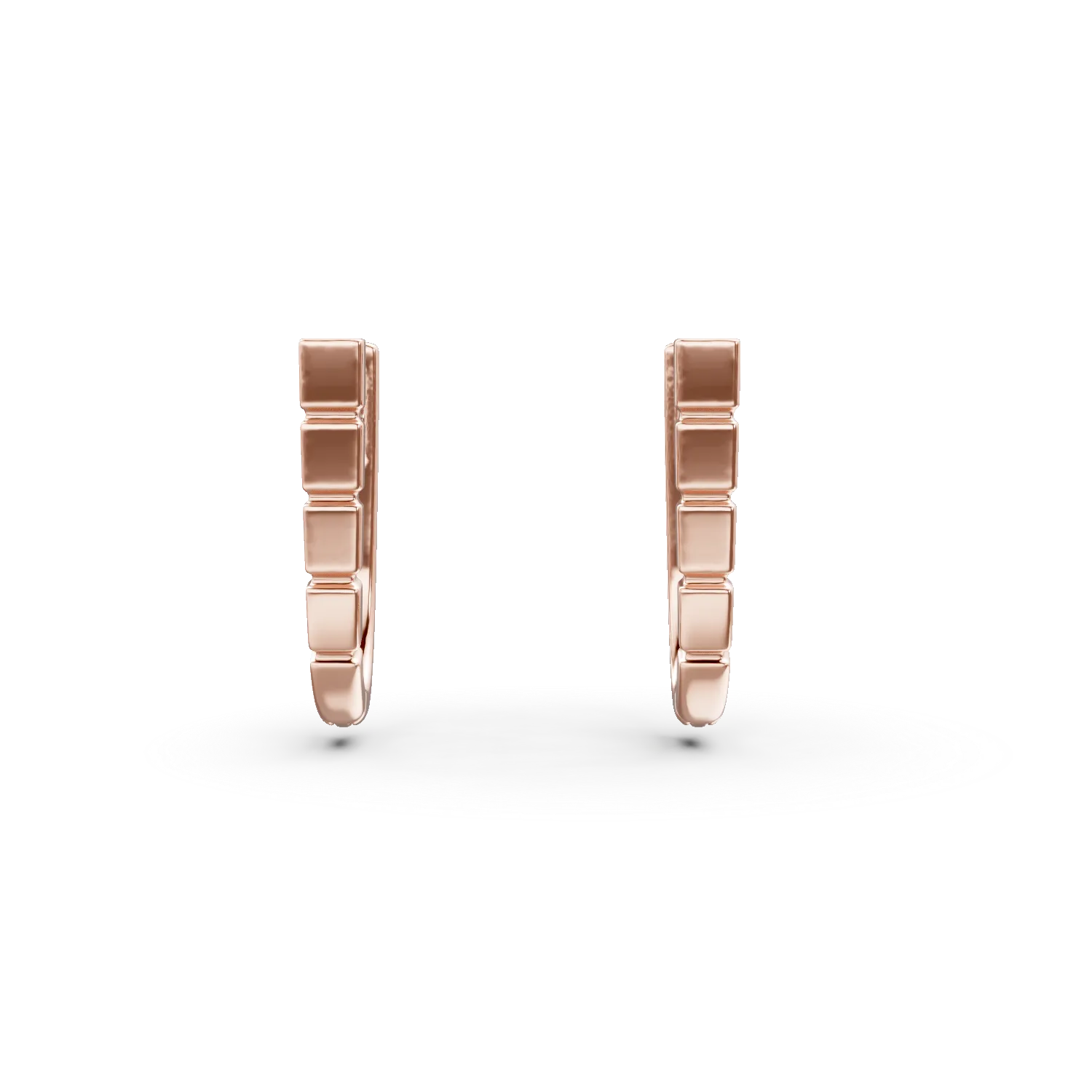 Cercei striati din aur roz