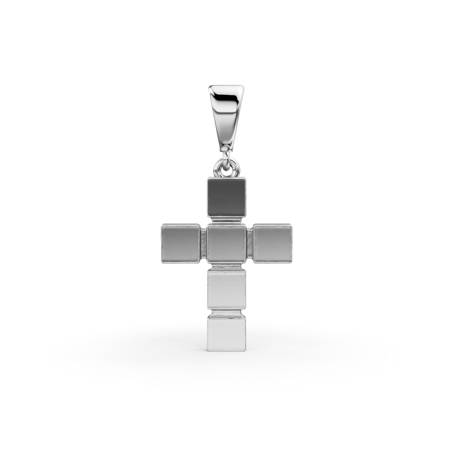 Pandantiv cruce din aur alb