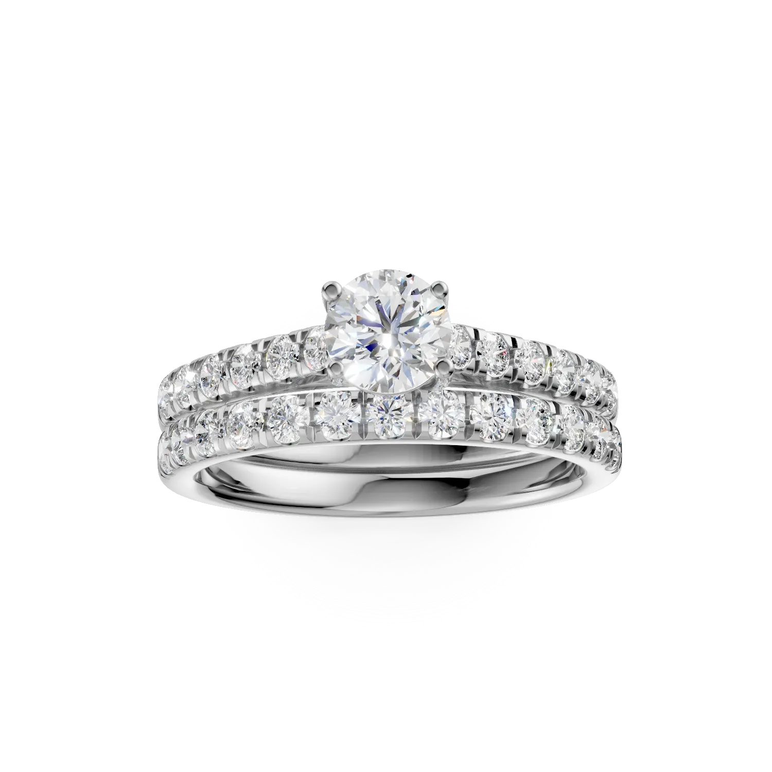 Inel de logodna din aur alb cu diamante de 1.024ct create in laborator