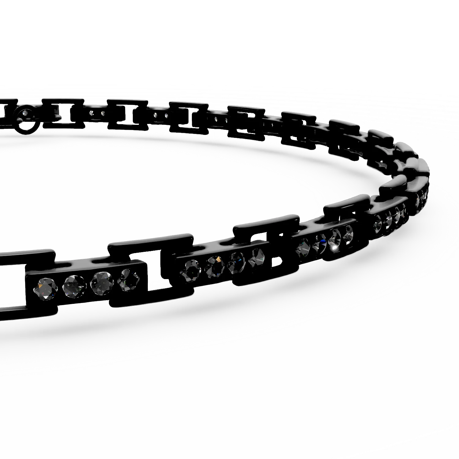 Bratara din argint negru cu zirconii negre