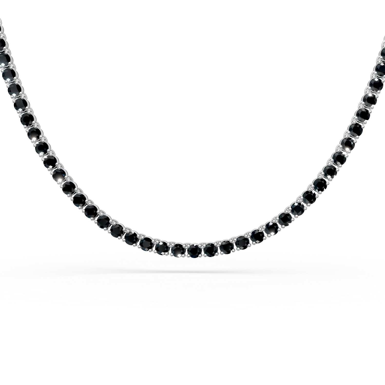 Colier tennis din argint cu zirconii negre