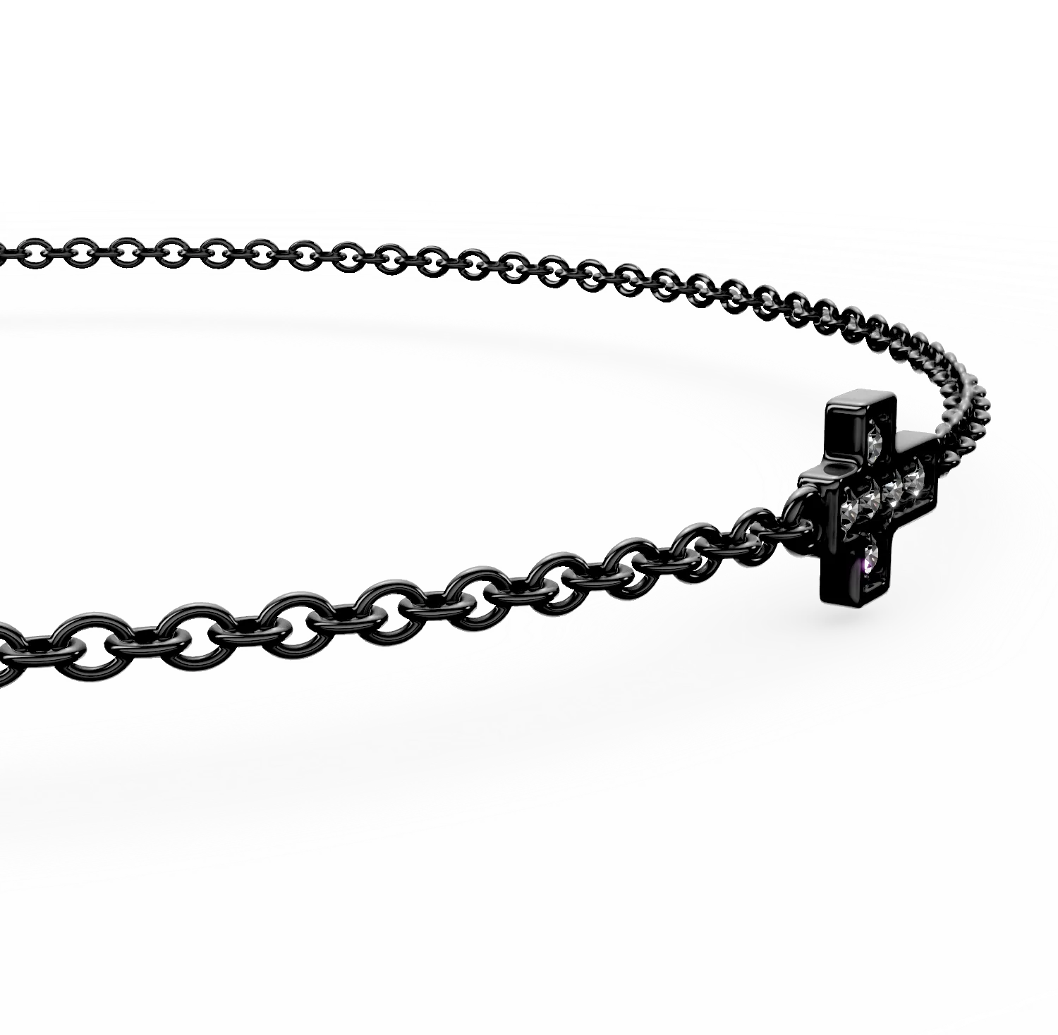 Bratara din argint negru cu pandantiv cruce