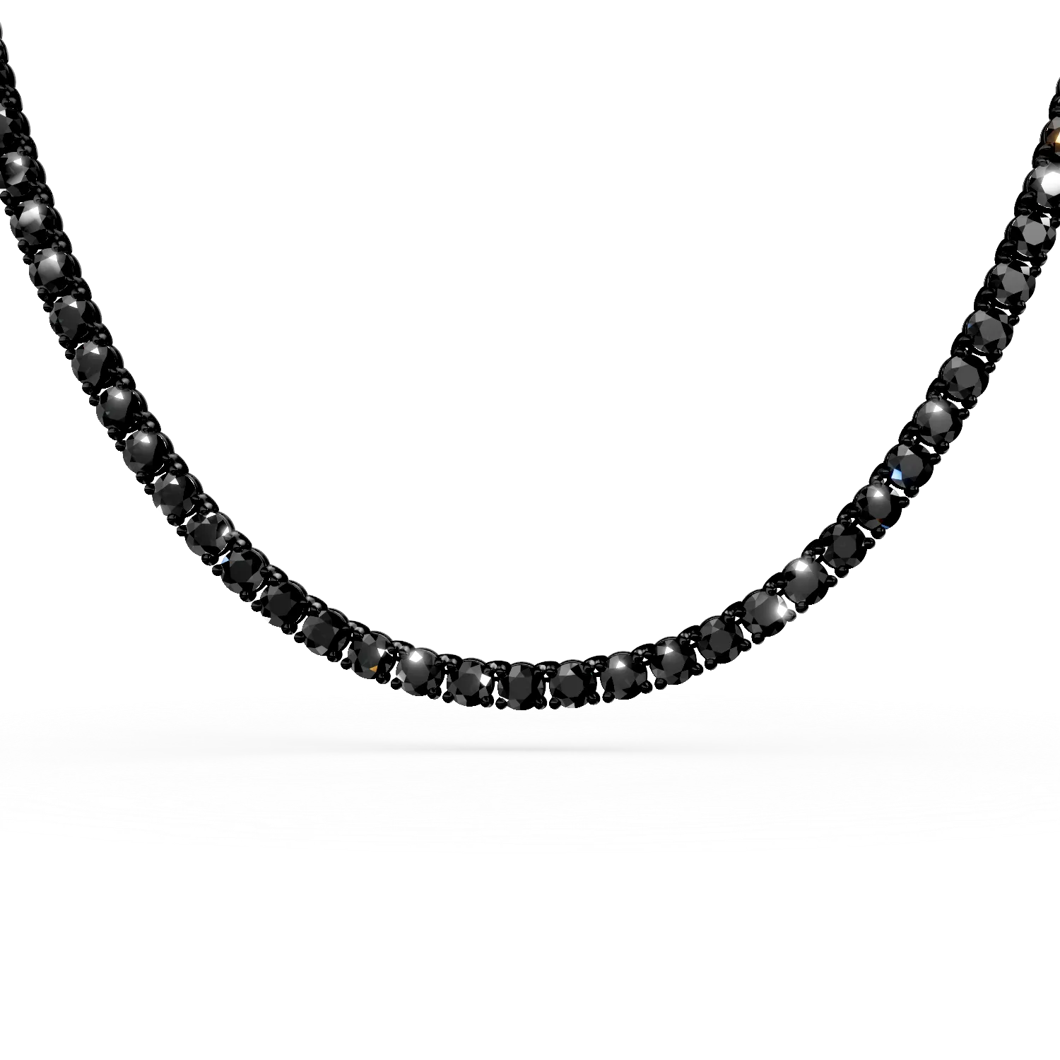 Colier tennis din argint negru cu zirconii negre