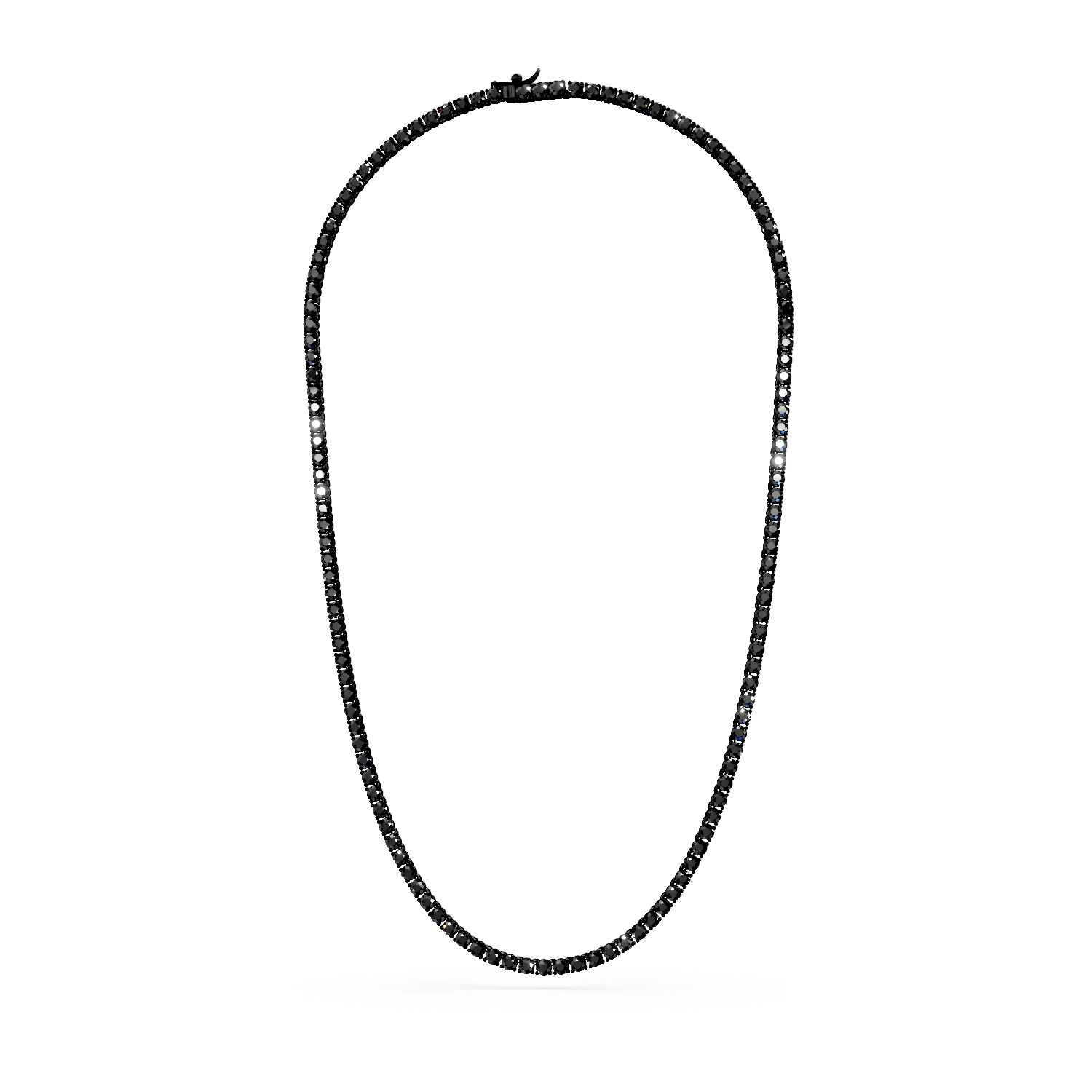 Colier tennis din argint negru cu zirconii negre