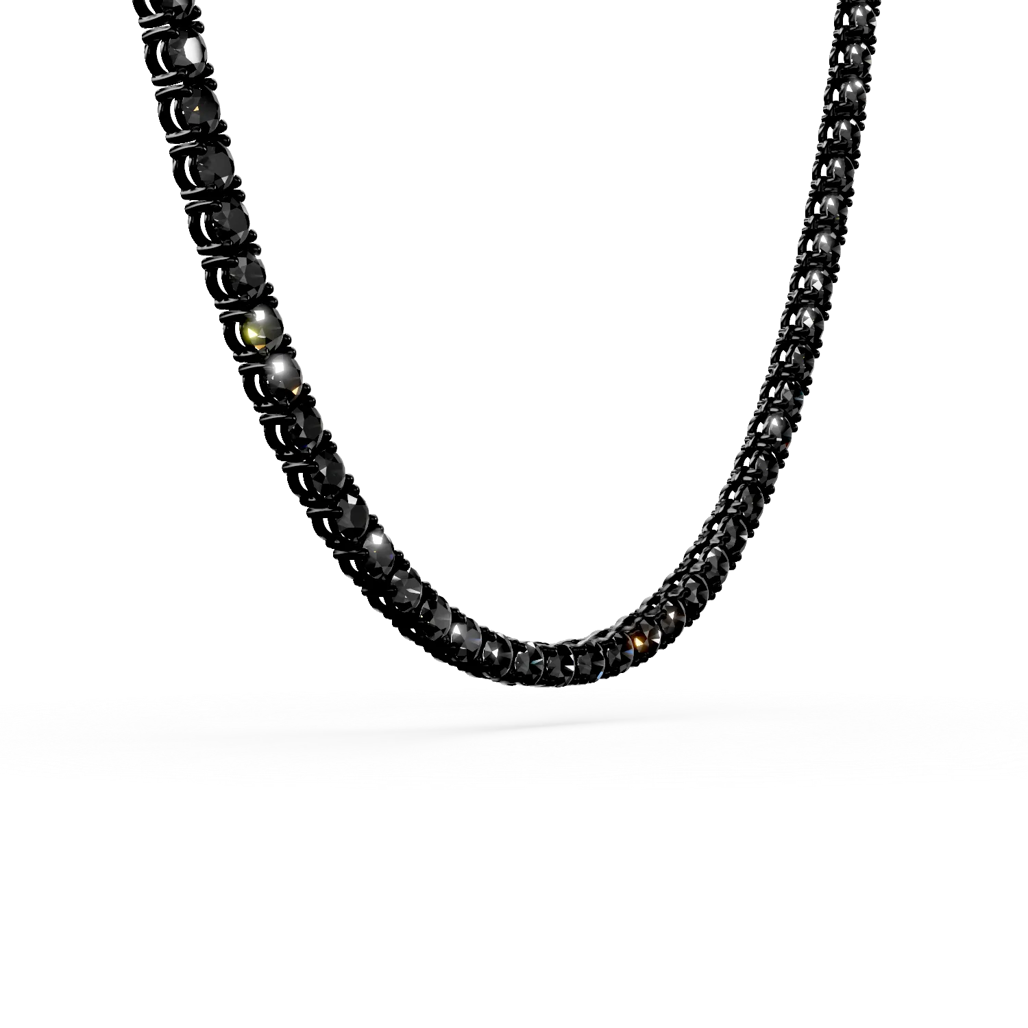 Colier tennis din argint negru cu zirconii negre
