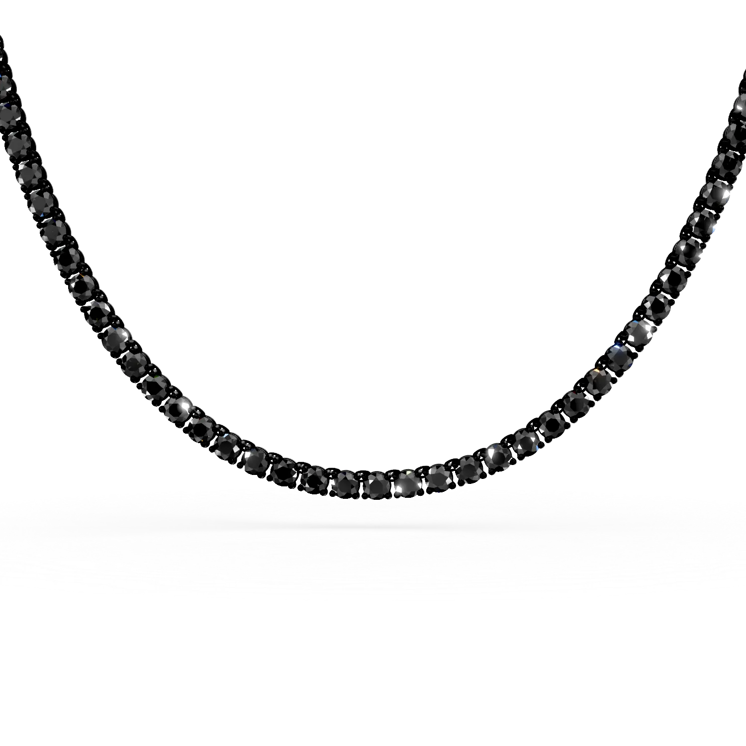 Colier tennis din argint negru cu zirconii negre
