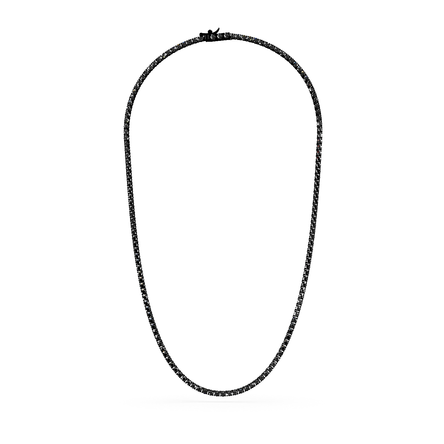 Colier tennis din argint negru cu zirconii negre