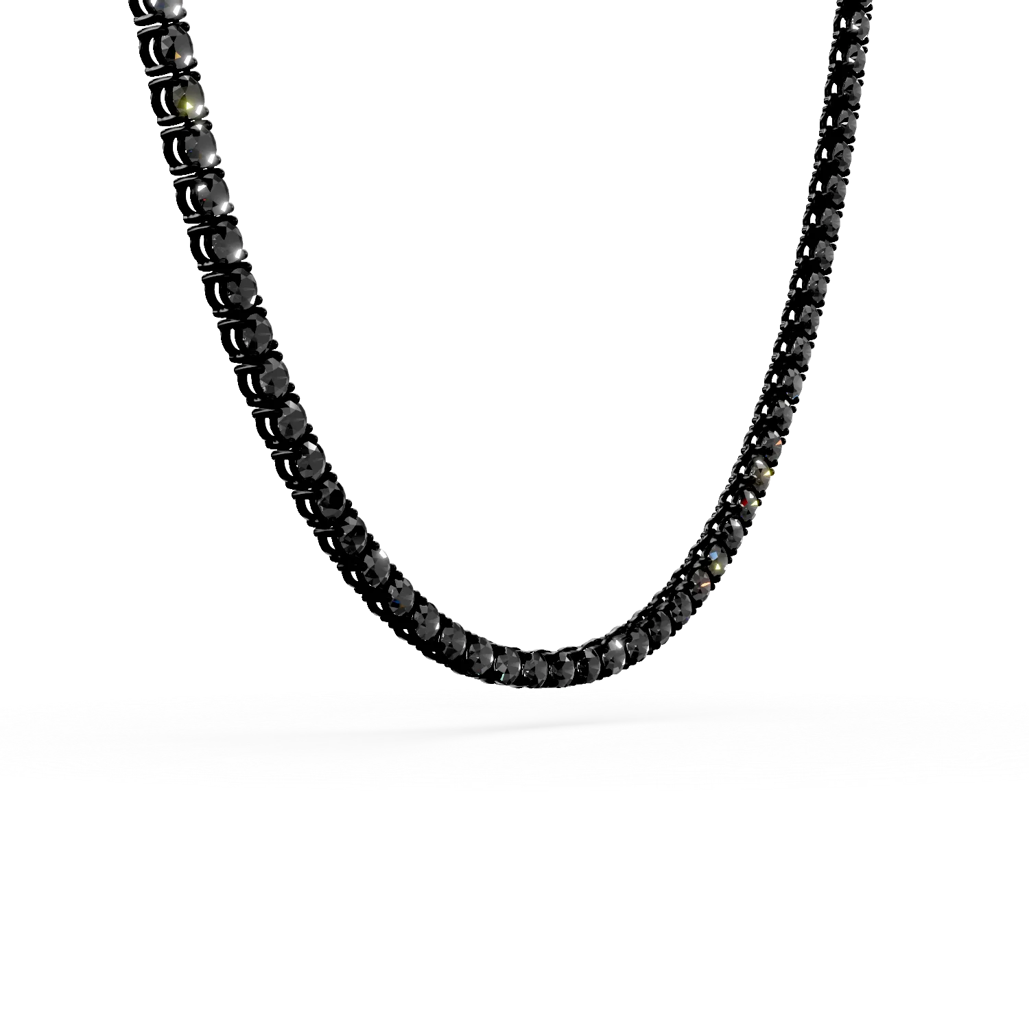 Colier tennis din argint negru cu zirconii negre