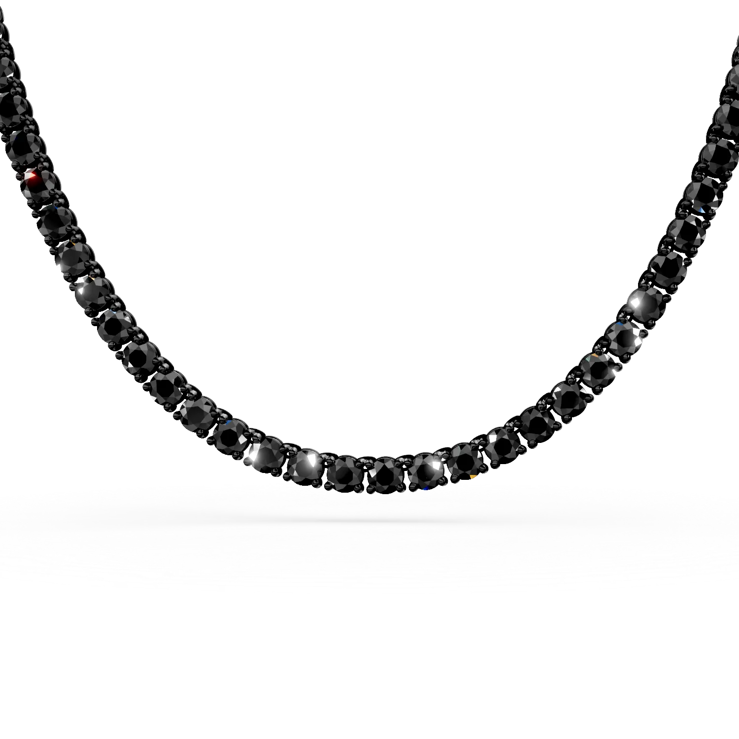 Colier tennis din argint negru cu zirconii negre