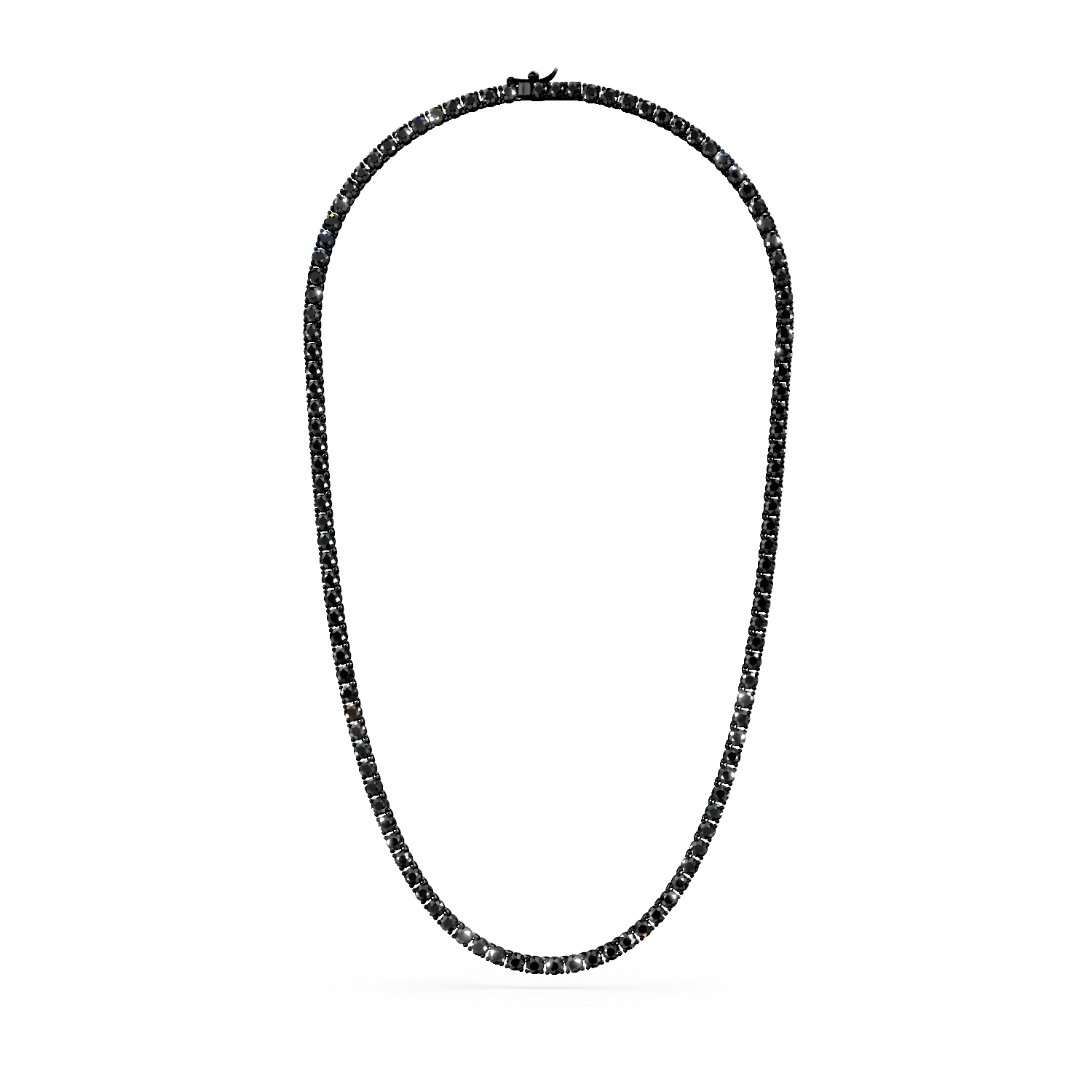 Colier tennis din argint negru cu zirconii negre
