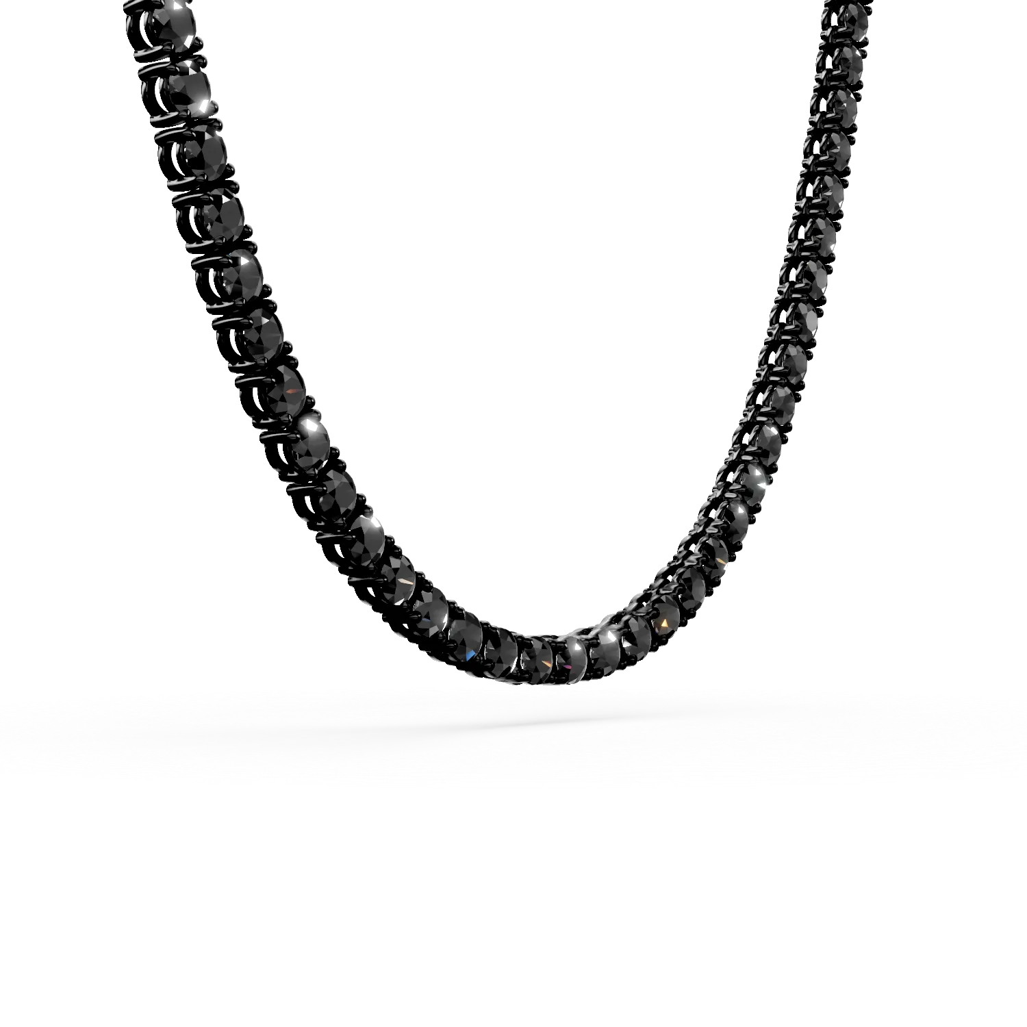 Colier tennis din argint negru cu zirconii negre