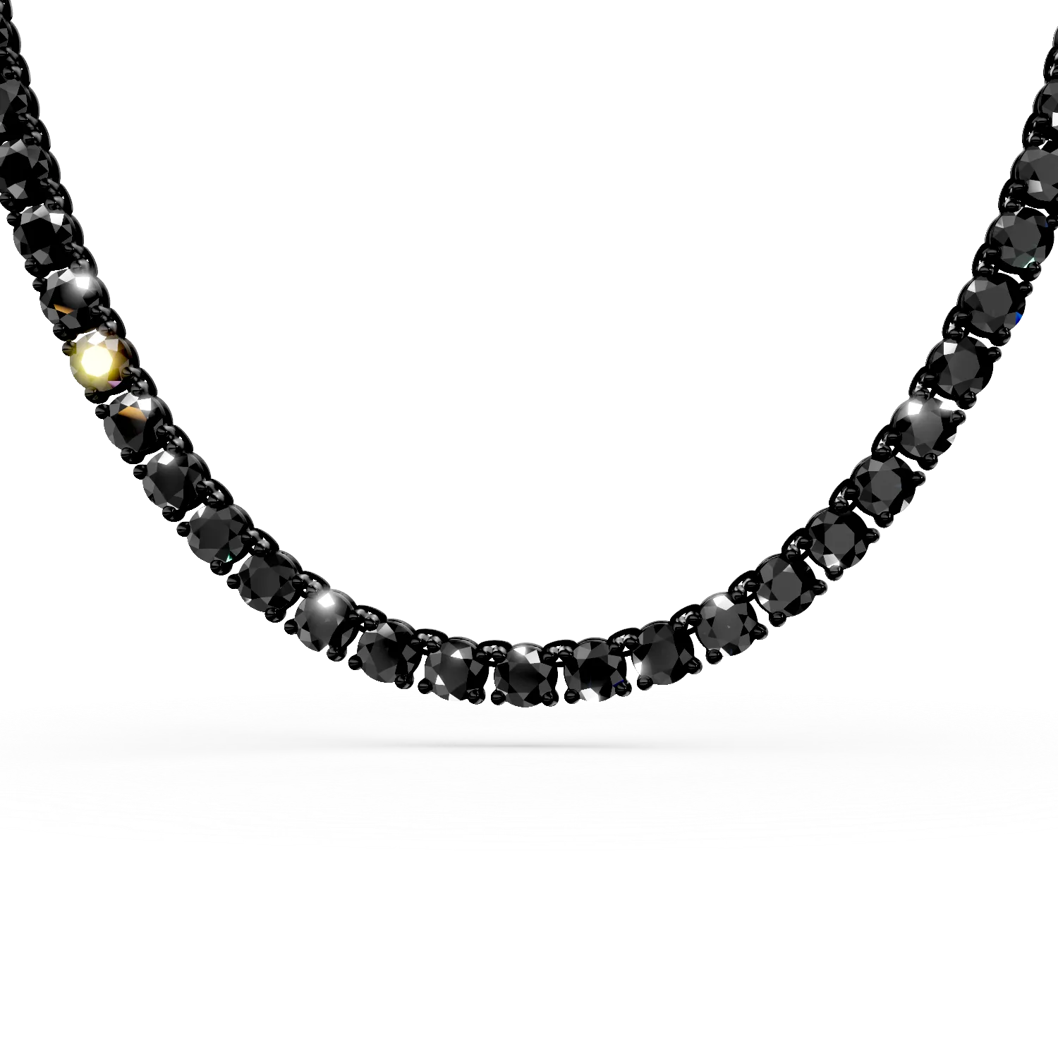 Colier tennis din argint negru cu zirconii negre