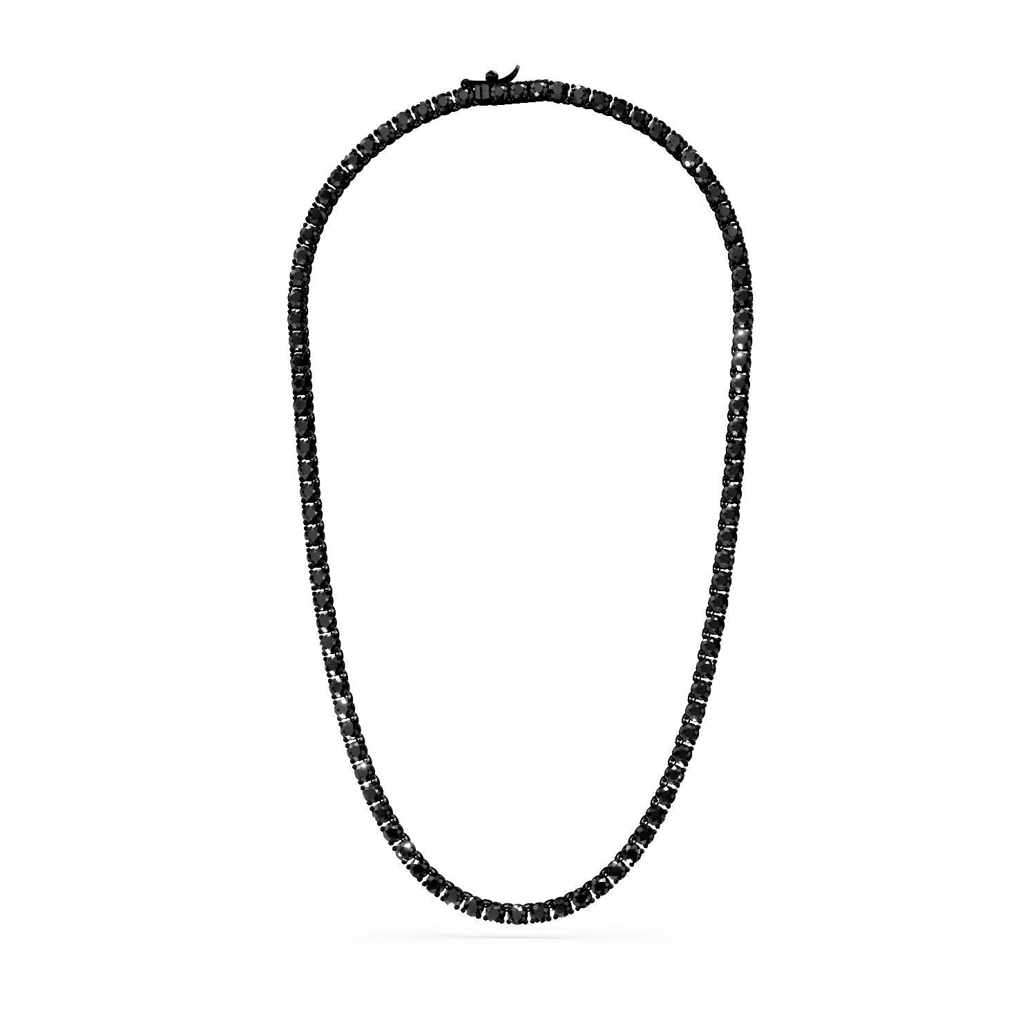 Colier tennis din argint negru cu zirconii negre