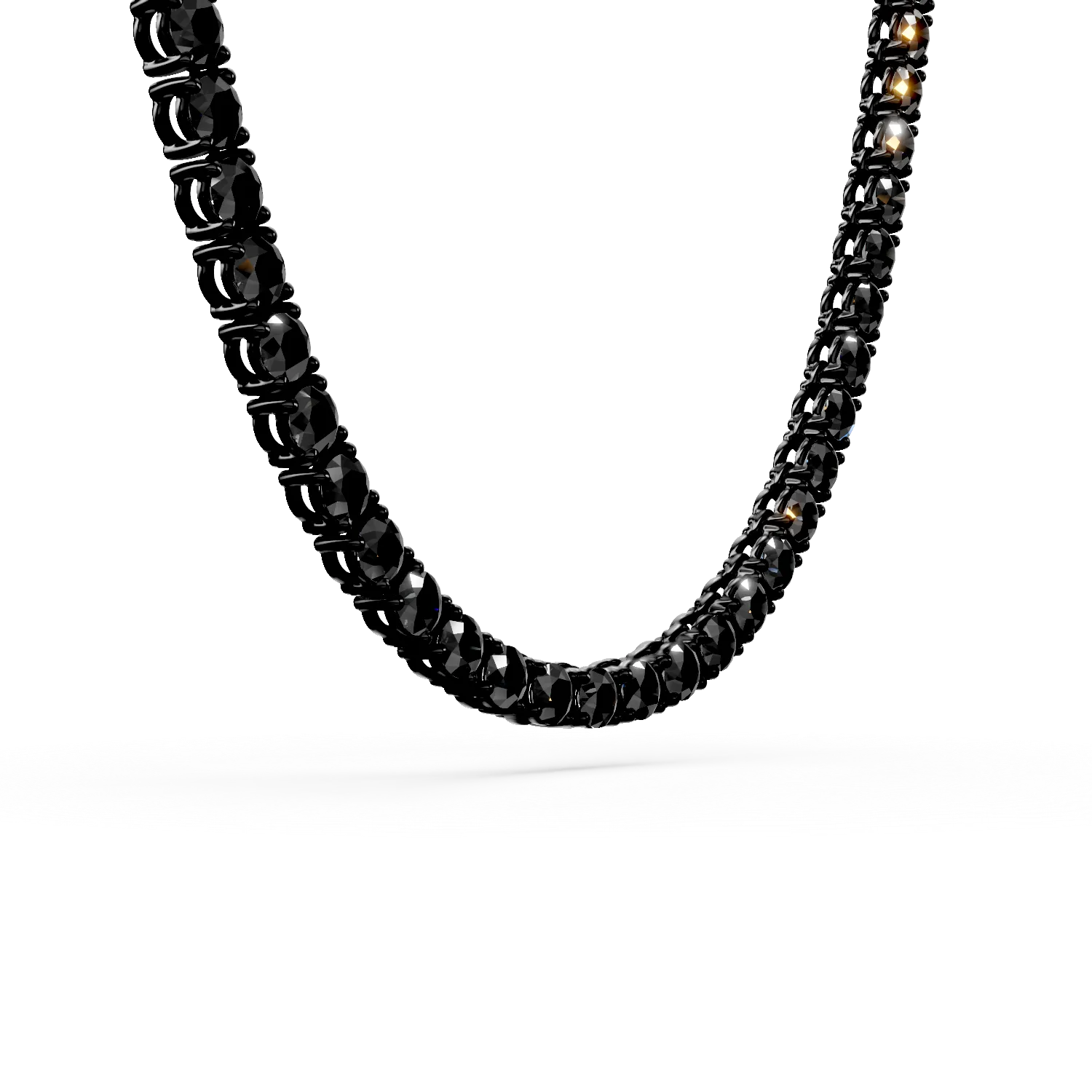 Colier tennis din argint negru cu zirconii negre