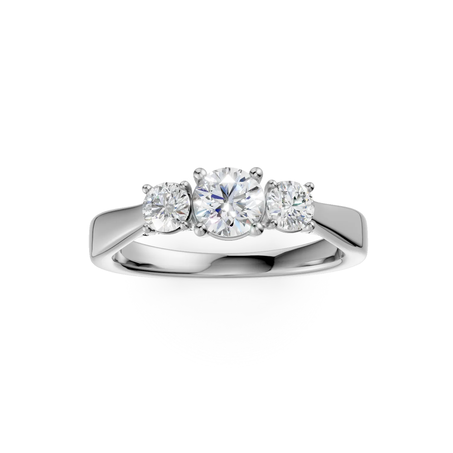 Inel din aur alb cu diamante de 1.1ct create in laborator