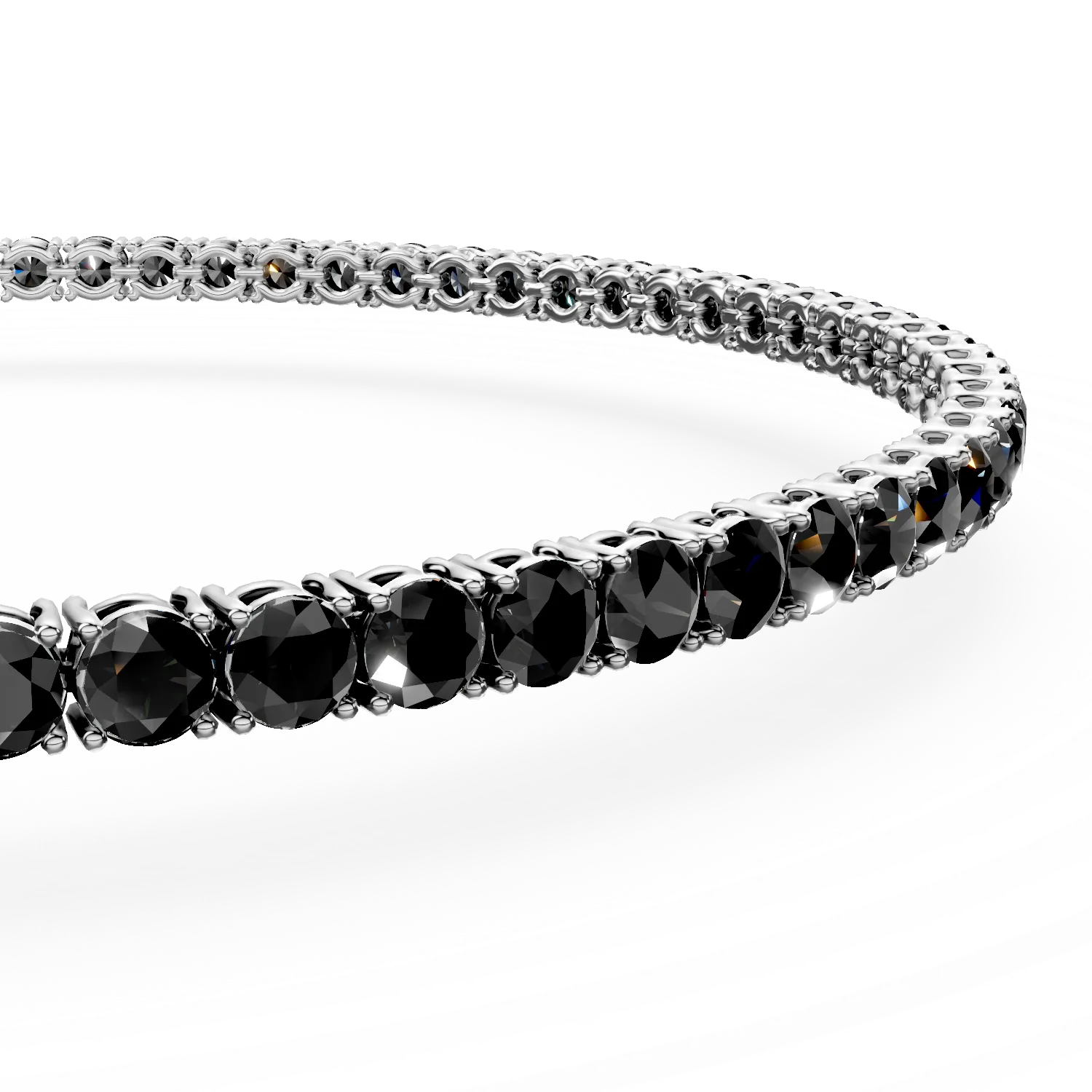 Bratara tennis din argint cu zirconii negre