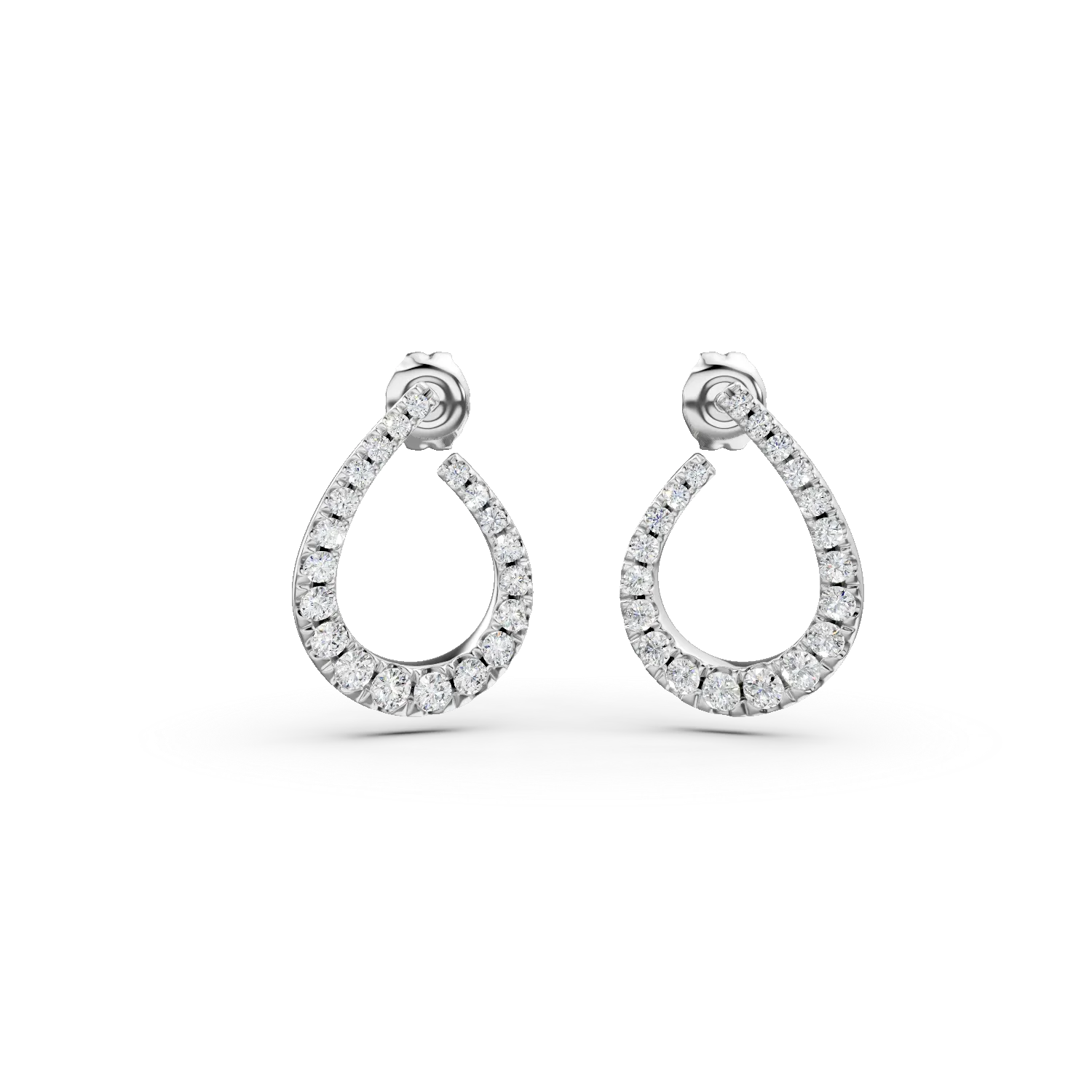 Cercei on-ear cu surub din aur alb cu diamante de 1.003ct create in laborator