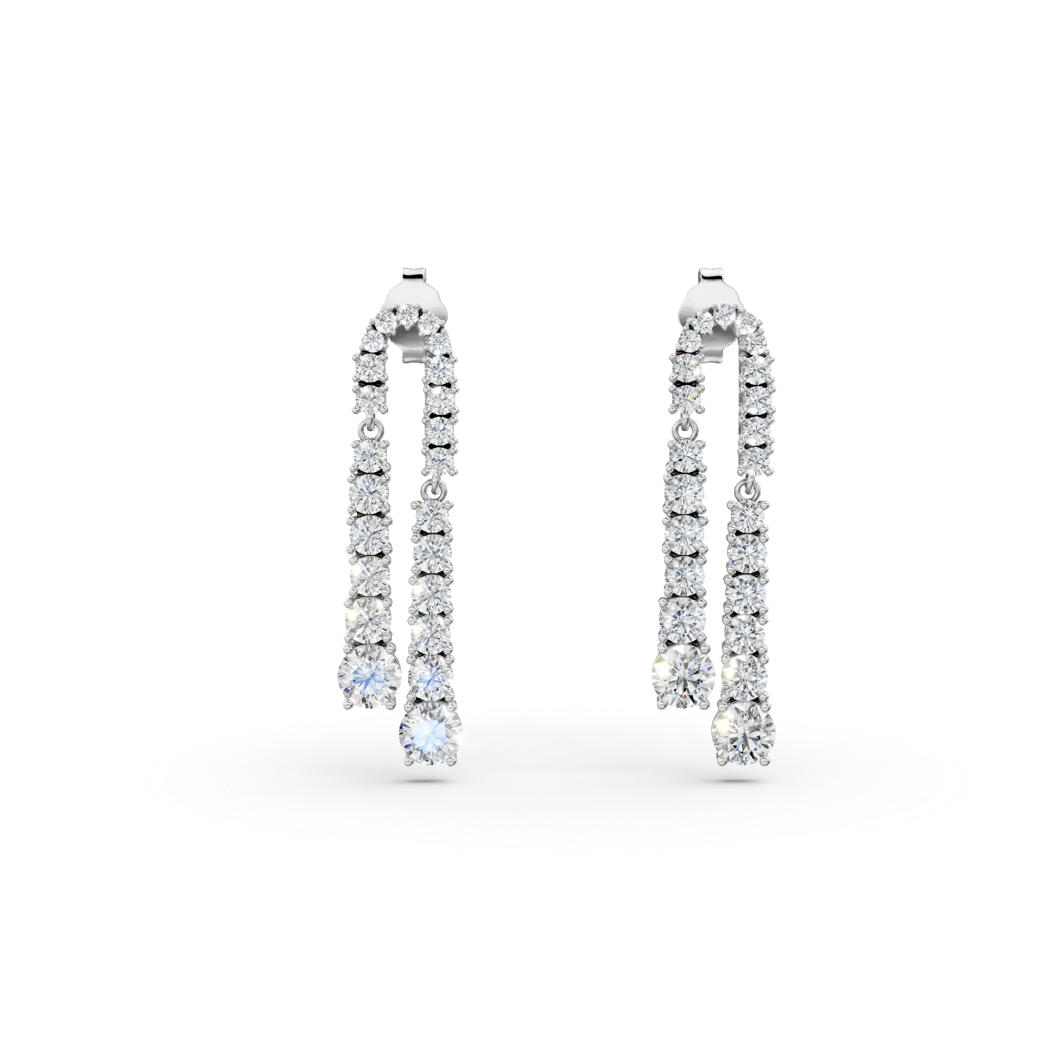 Cercei lungi din argint cu zirconii