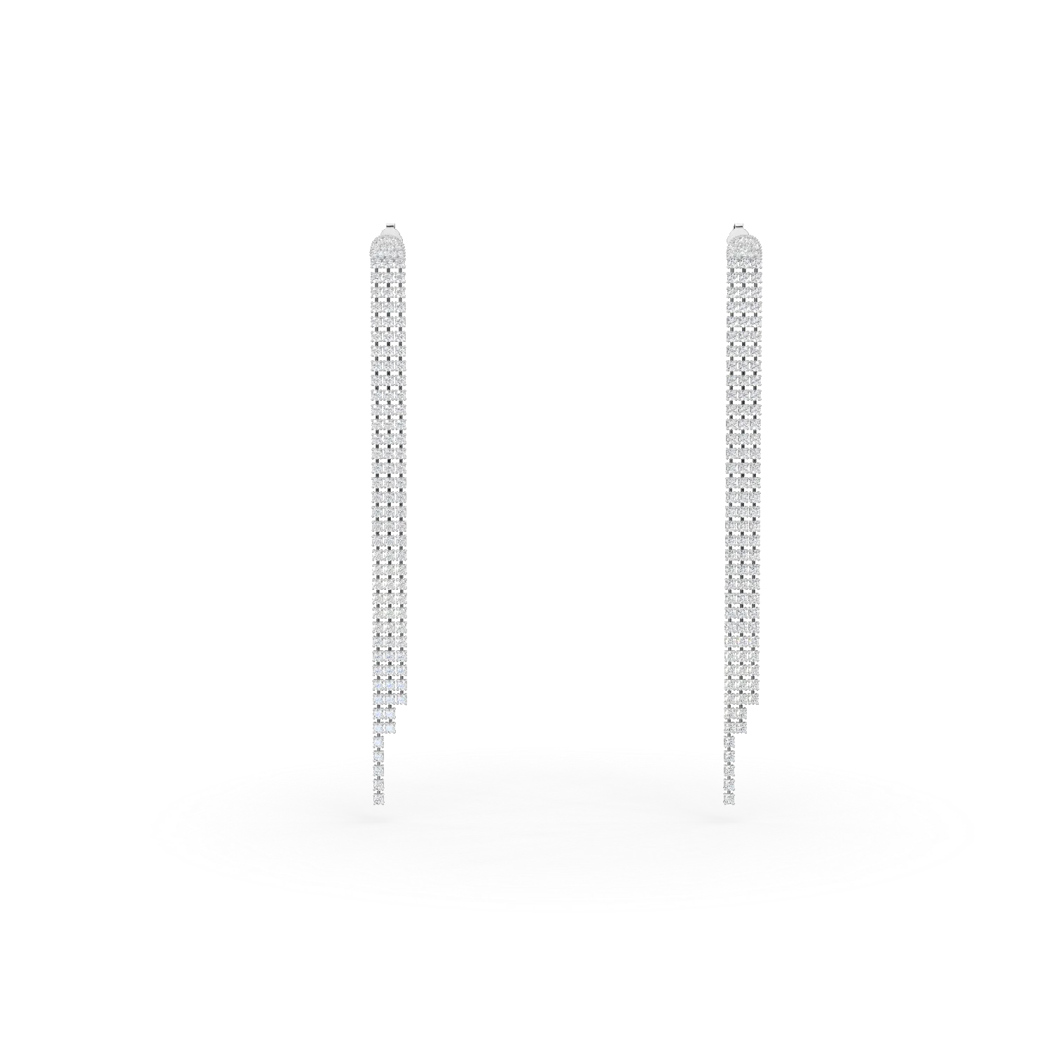 Cercei lungi din argint cu zirconii
