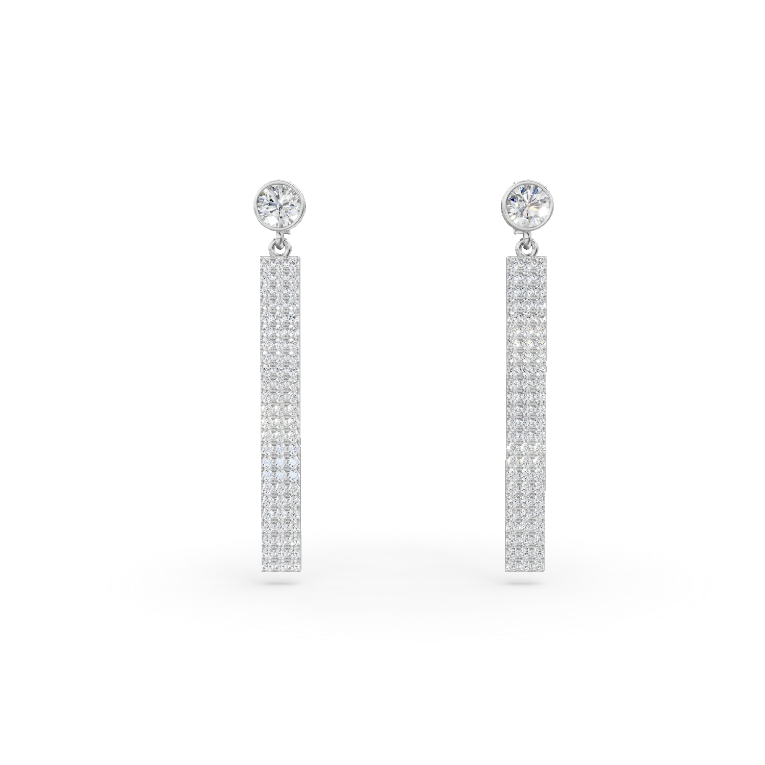 Cercei lungi din argint cu zirconii