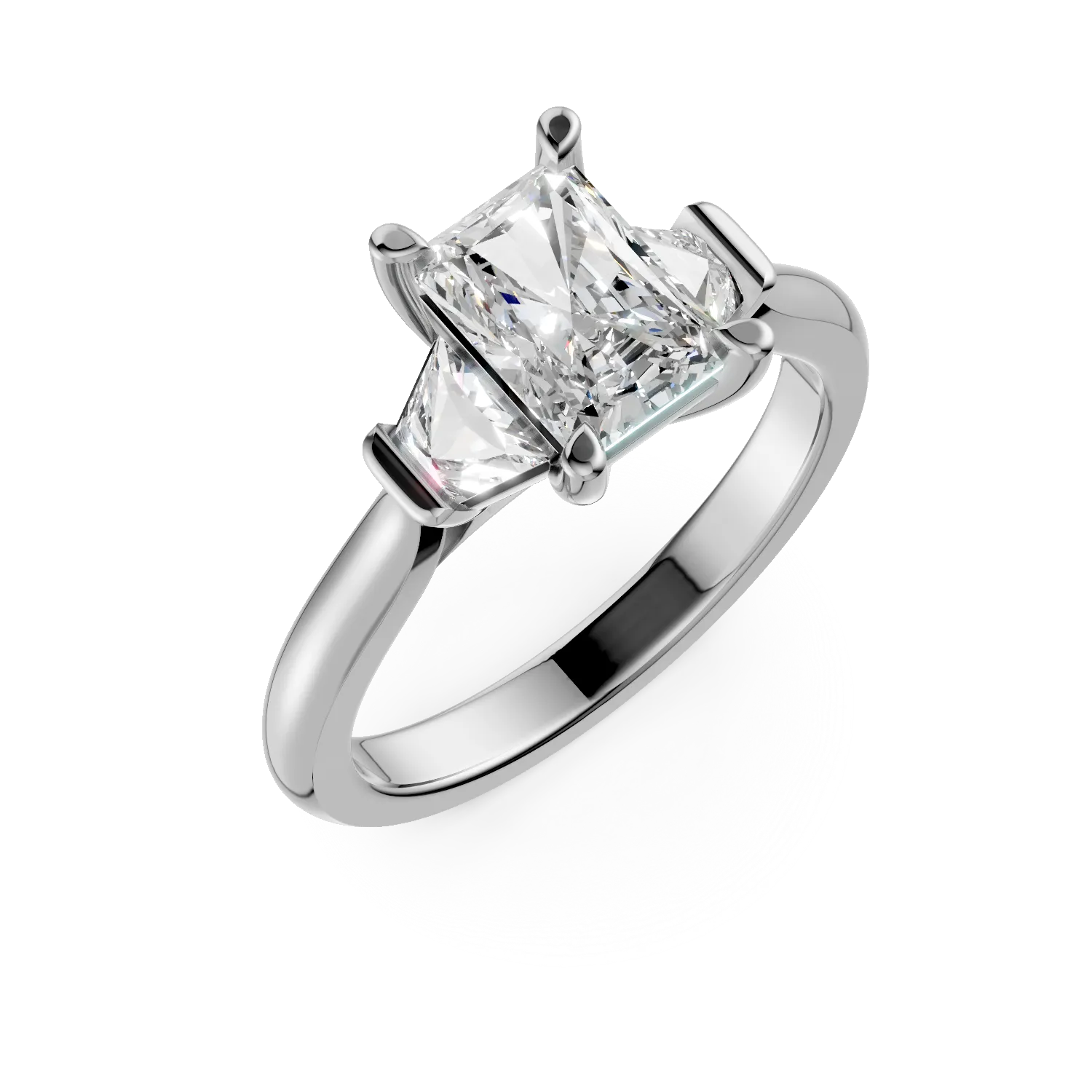 Inel de logodna din aur alb cu diamante de 2.06ct create in laborator