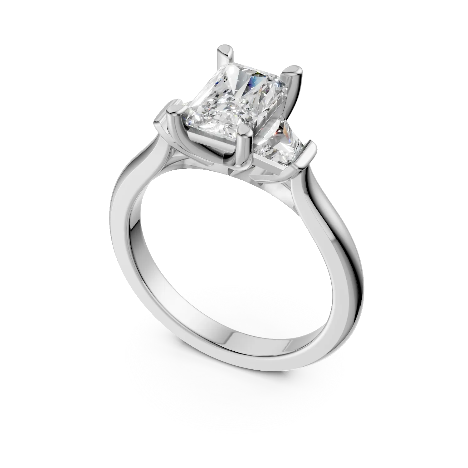 Inel de logodna din aur alb cu diamante de 2.06ct create in laborator
