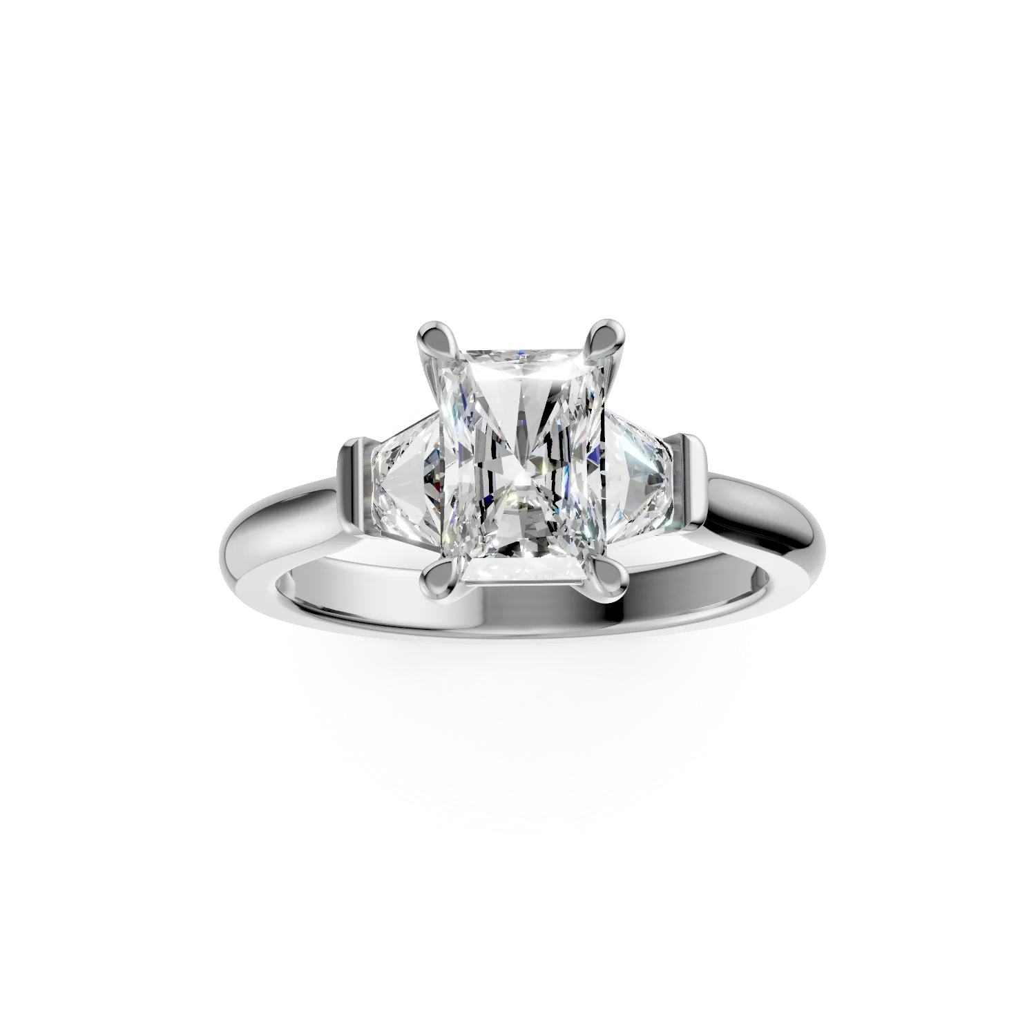 Inel de logodna din aur alb cu diamante de 2.06ct create in laborator