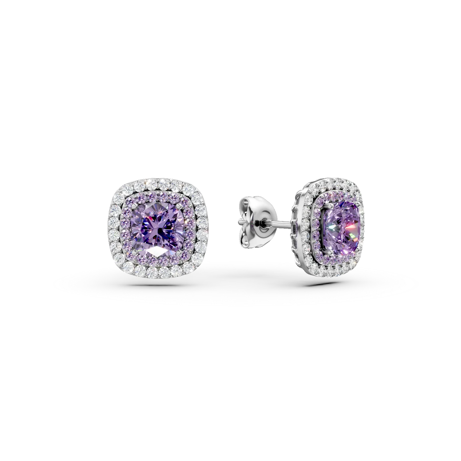 Cercei cu surub din argint cu zirconii albe si mov Apparel & Accessories > Jewelry > Earrings DAAR 2 Cercei cu surub din argint cu zirconii albe si mov Apparel & Accessories > Jewelry > Earrings DAAR 2