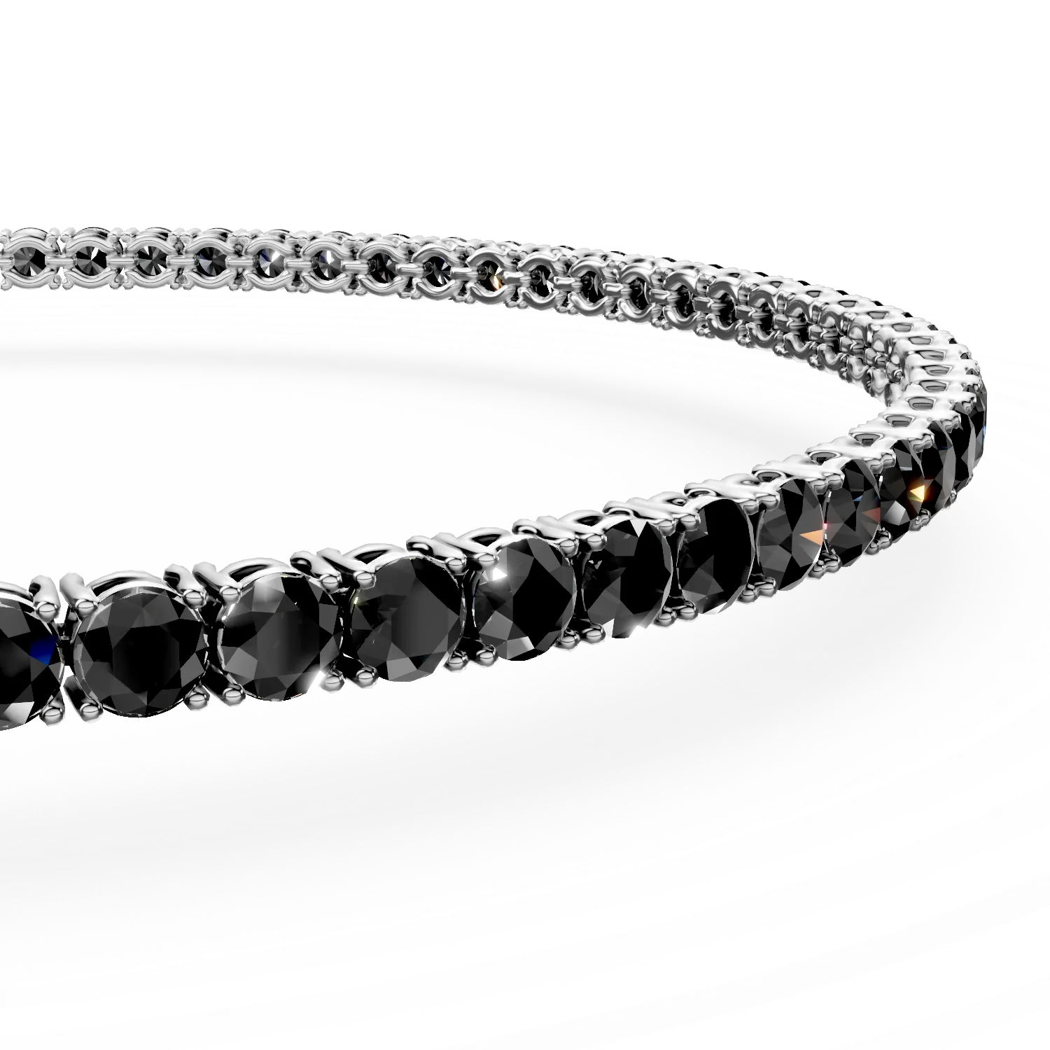 Bratara tennis din argint cu zirconii negre - imagine 2