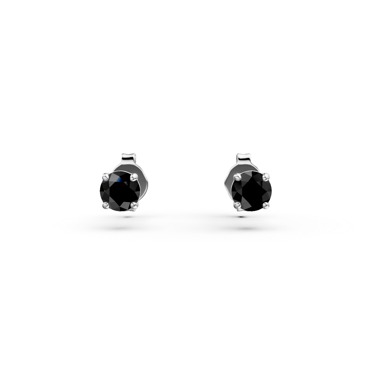 Cercei cu surub din argint cu zirconii negre