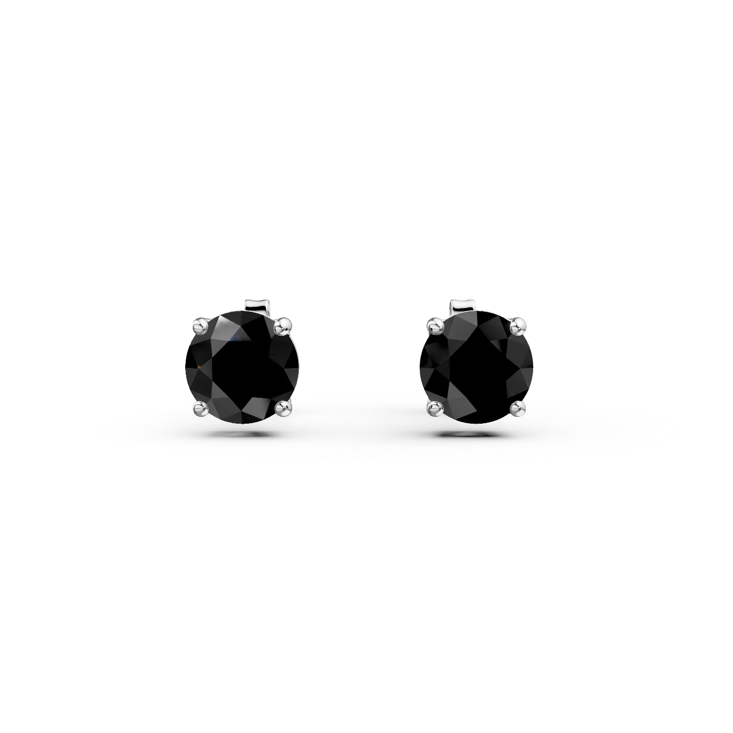 Cercei cu surub din argint cu zirconii negre