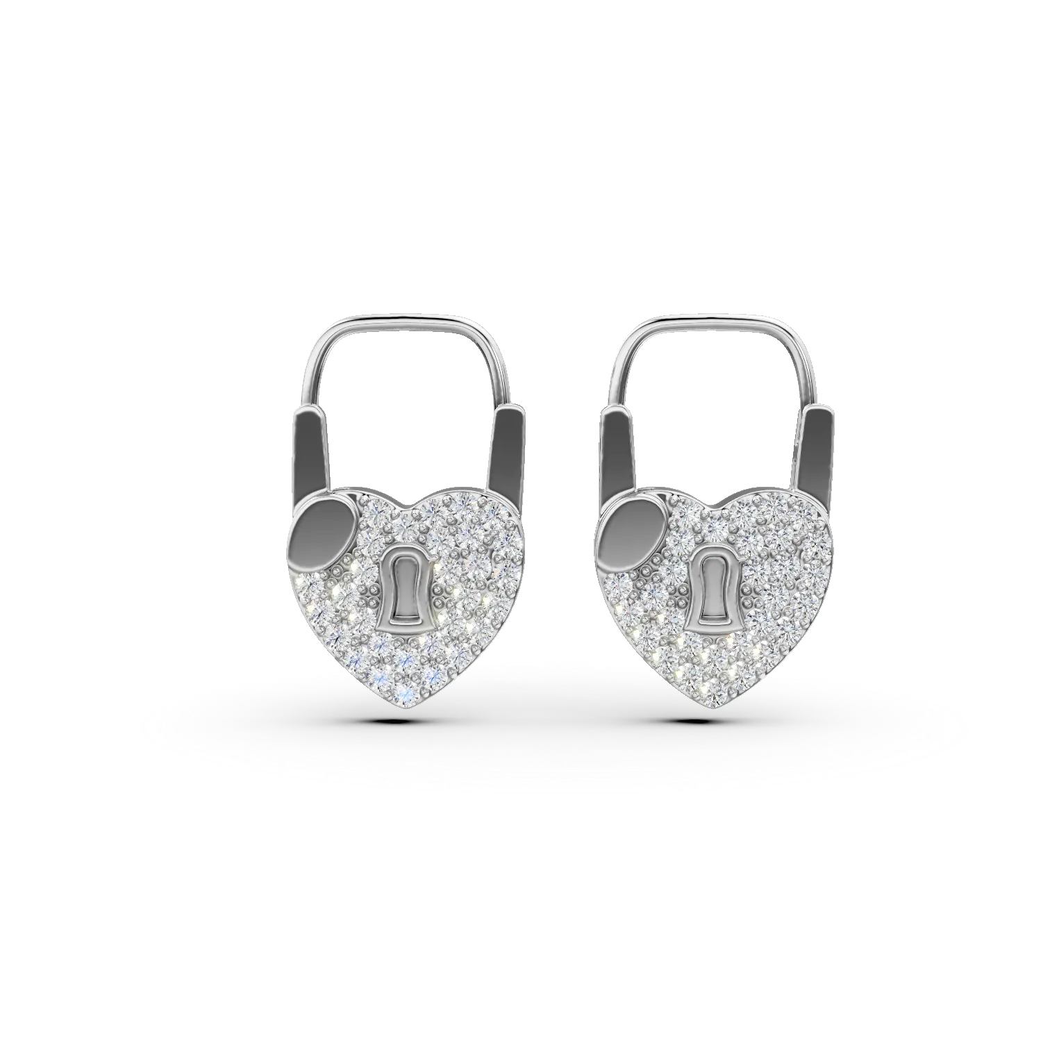 Cercei inimioare din argint cu zirconii