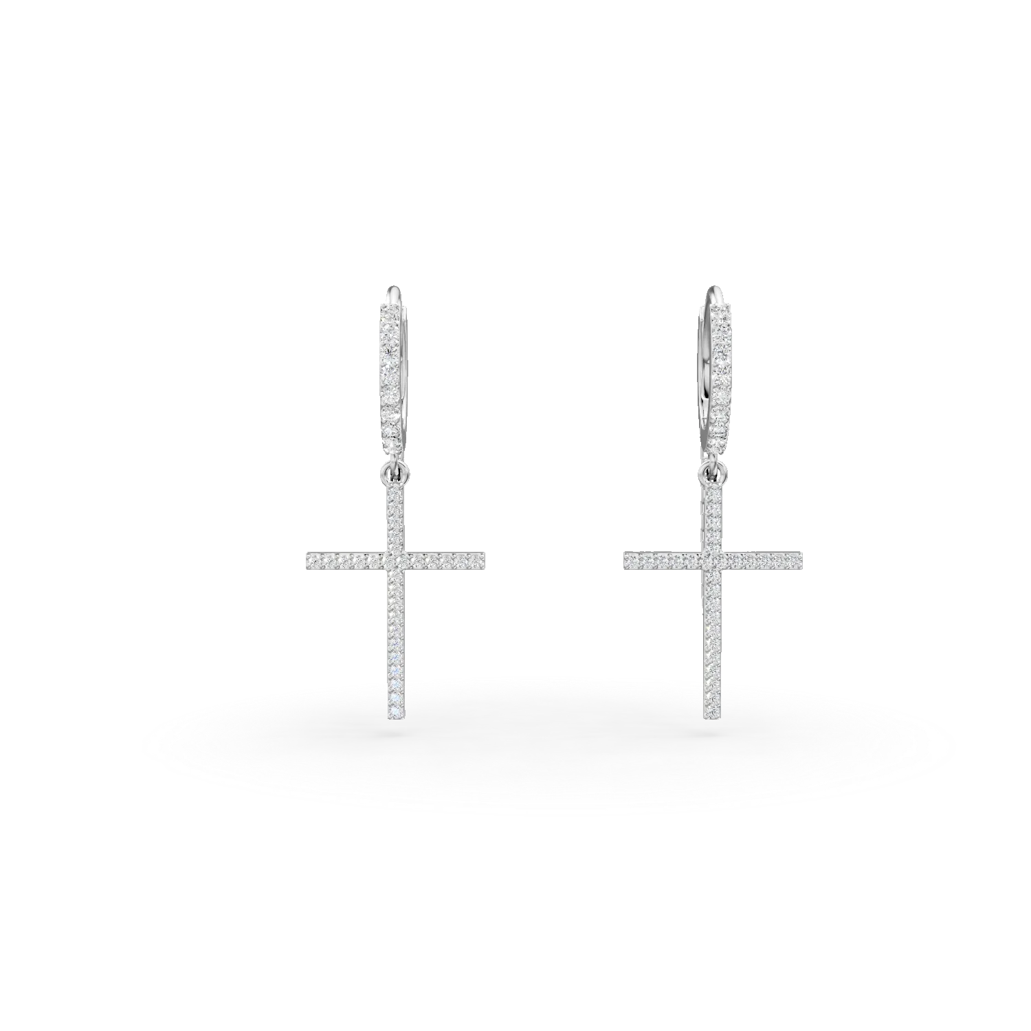 Cercei cu cruciulite din argint cu zirconii