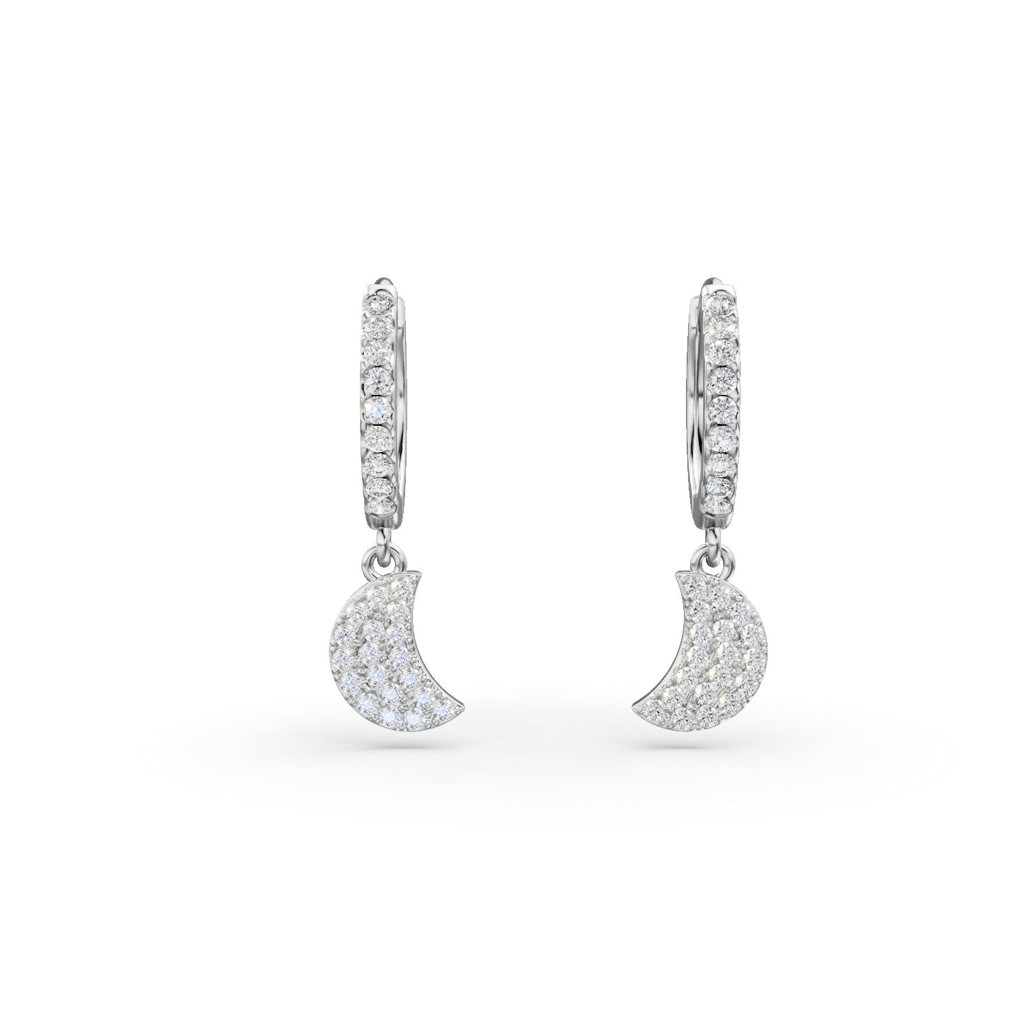 Cercei cu semiluna din argint cu zirconii
