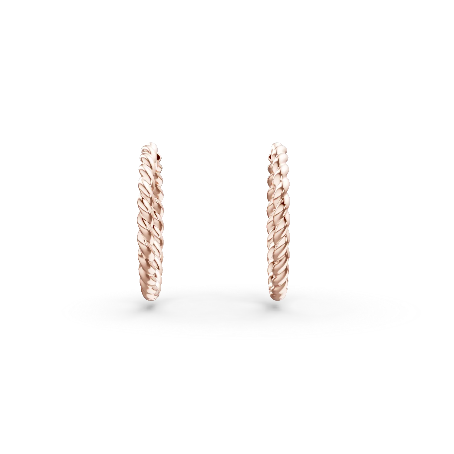 Cercei cu tortite din argint roz